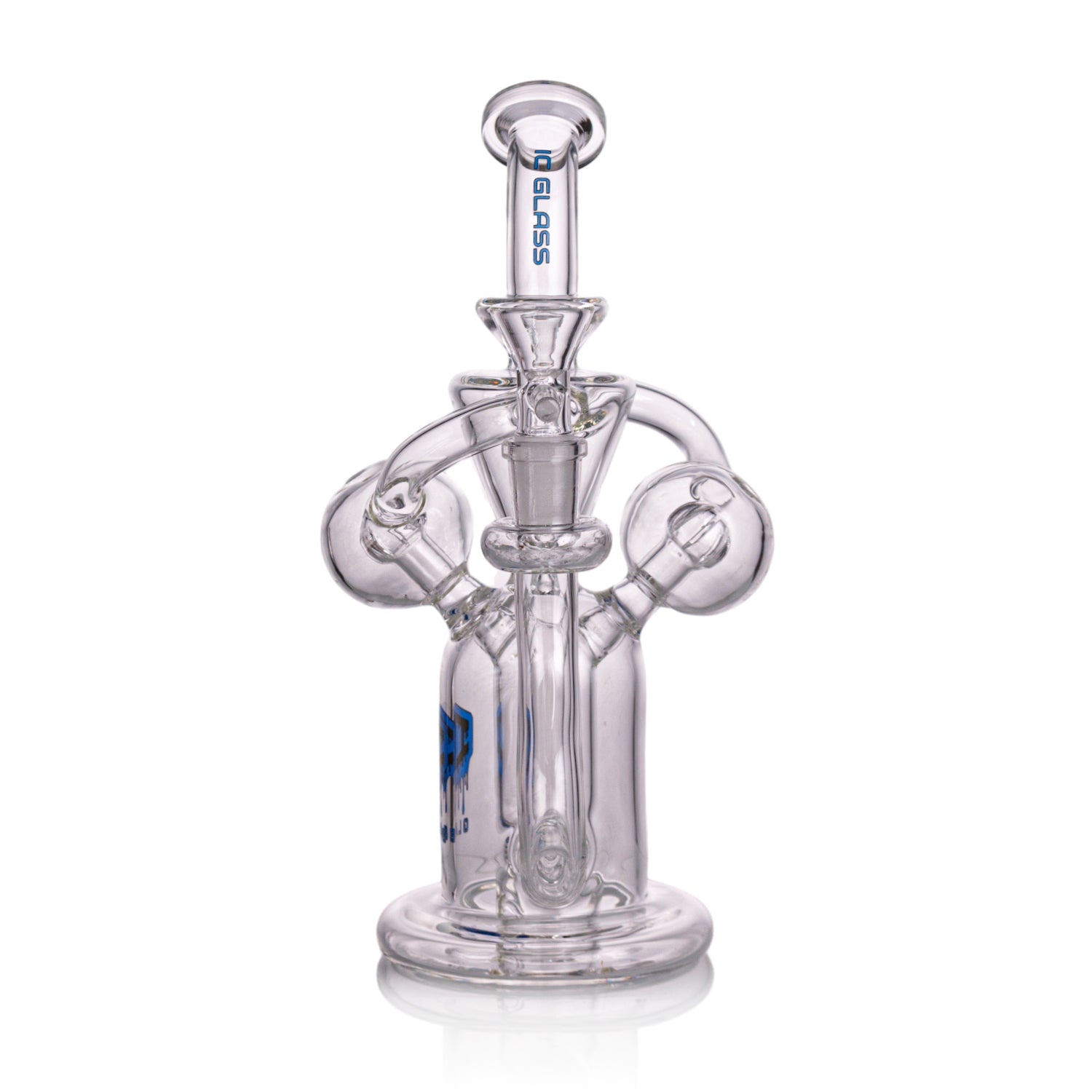 IC GLASS Premium Design Recycler with Side Percs | ICRE1068 | Wholesale Glass Water Pipe