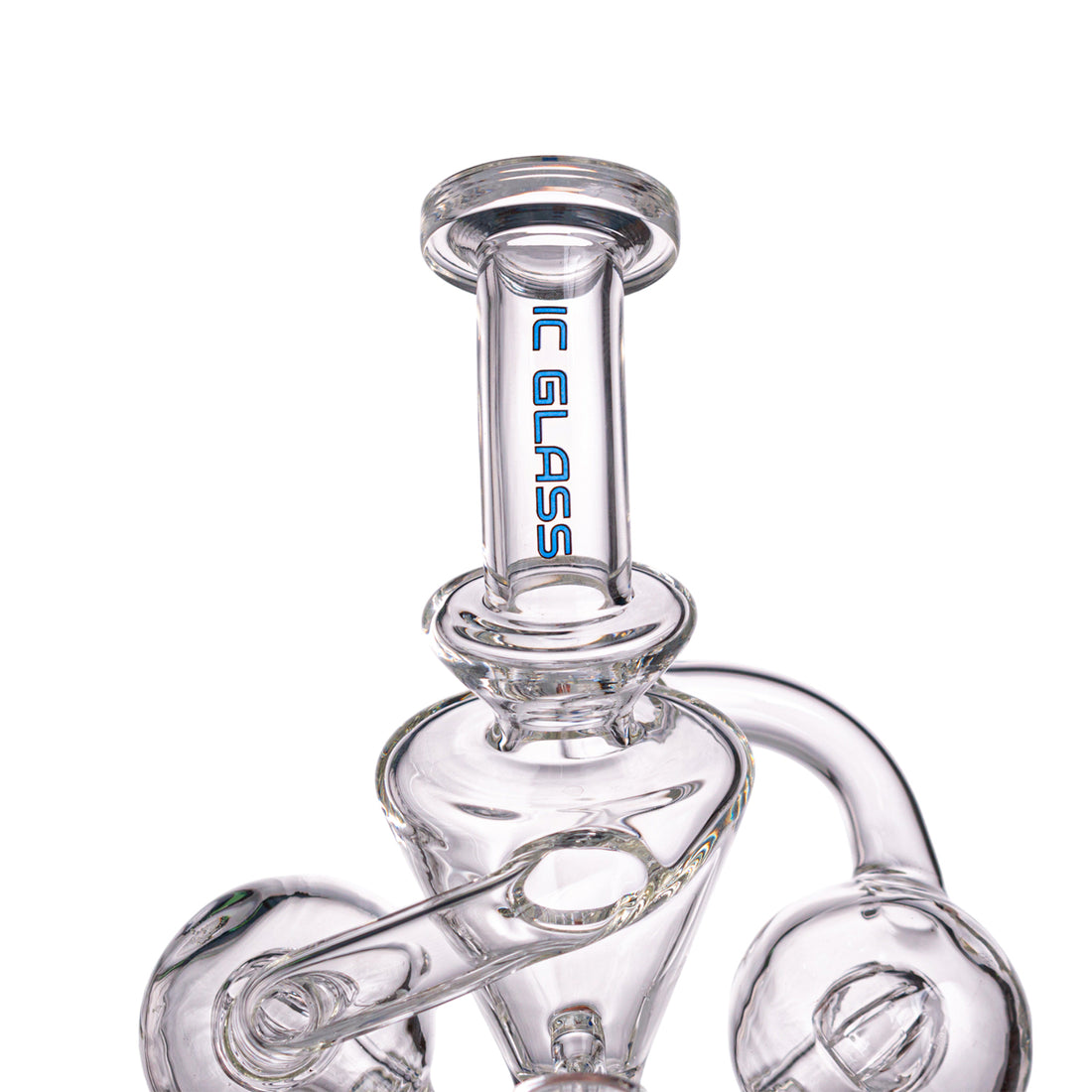 IC GLASS Premium Design Recycler with Side Percs | ICRE1068 | Wholesale Glass Water Pipe