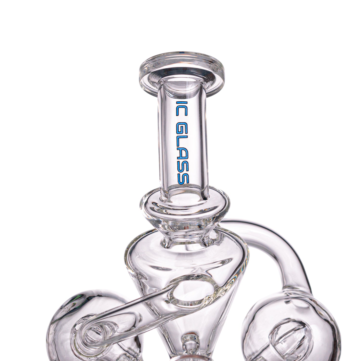 IC GLASS Premium Design Recycler with Side Percs | ICRE1068 | Wholesale Glass Water Pipe