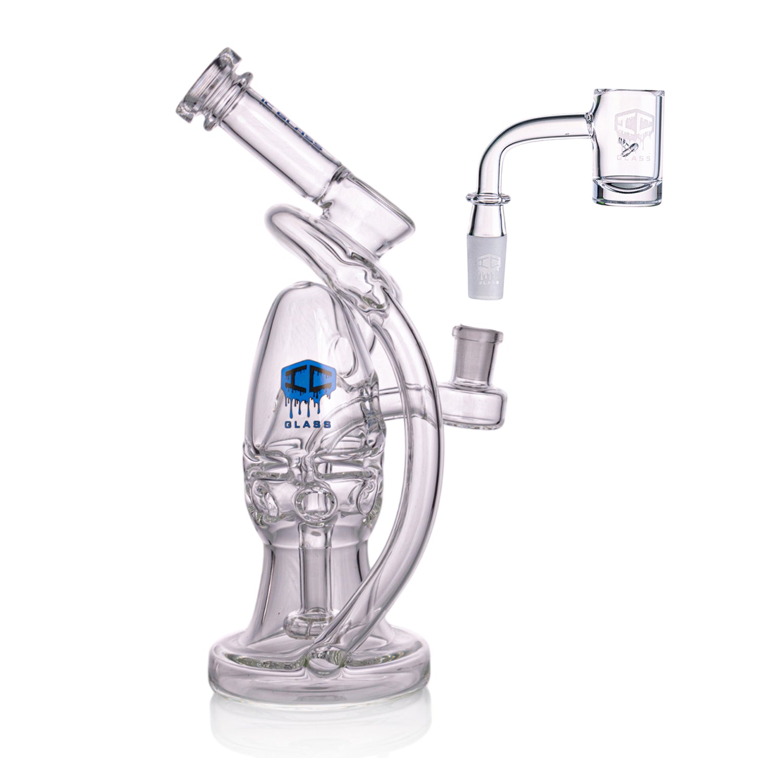 IC Glass Recycler with Fab Egg Perc | Premium Water Pipe | Wholesale Smoking Accessories in California