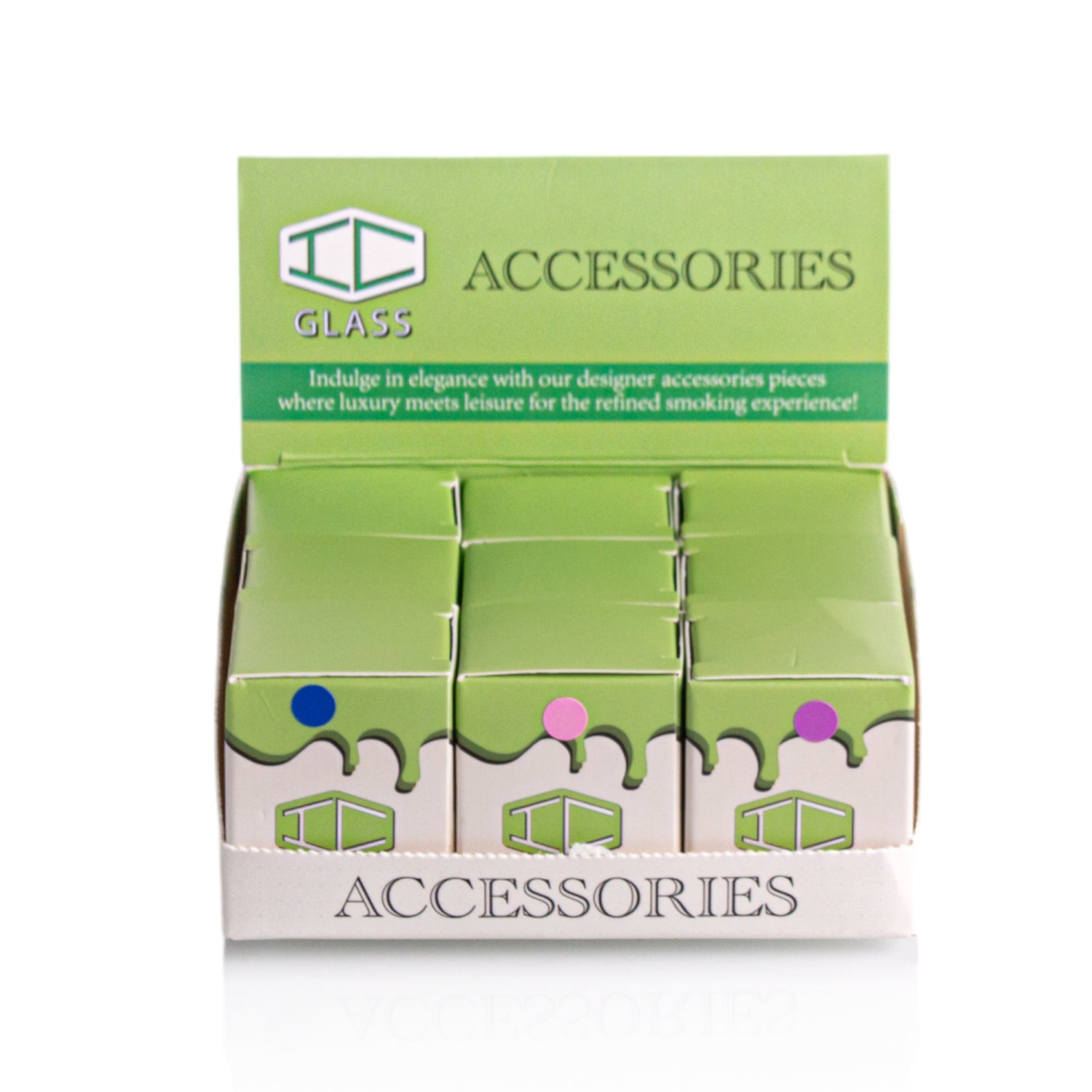 IC Glass Adapter – Glass Bong Accessories | Box of 9 in Assorted Colors