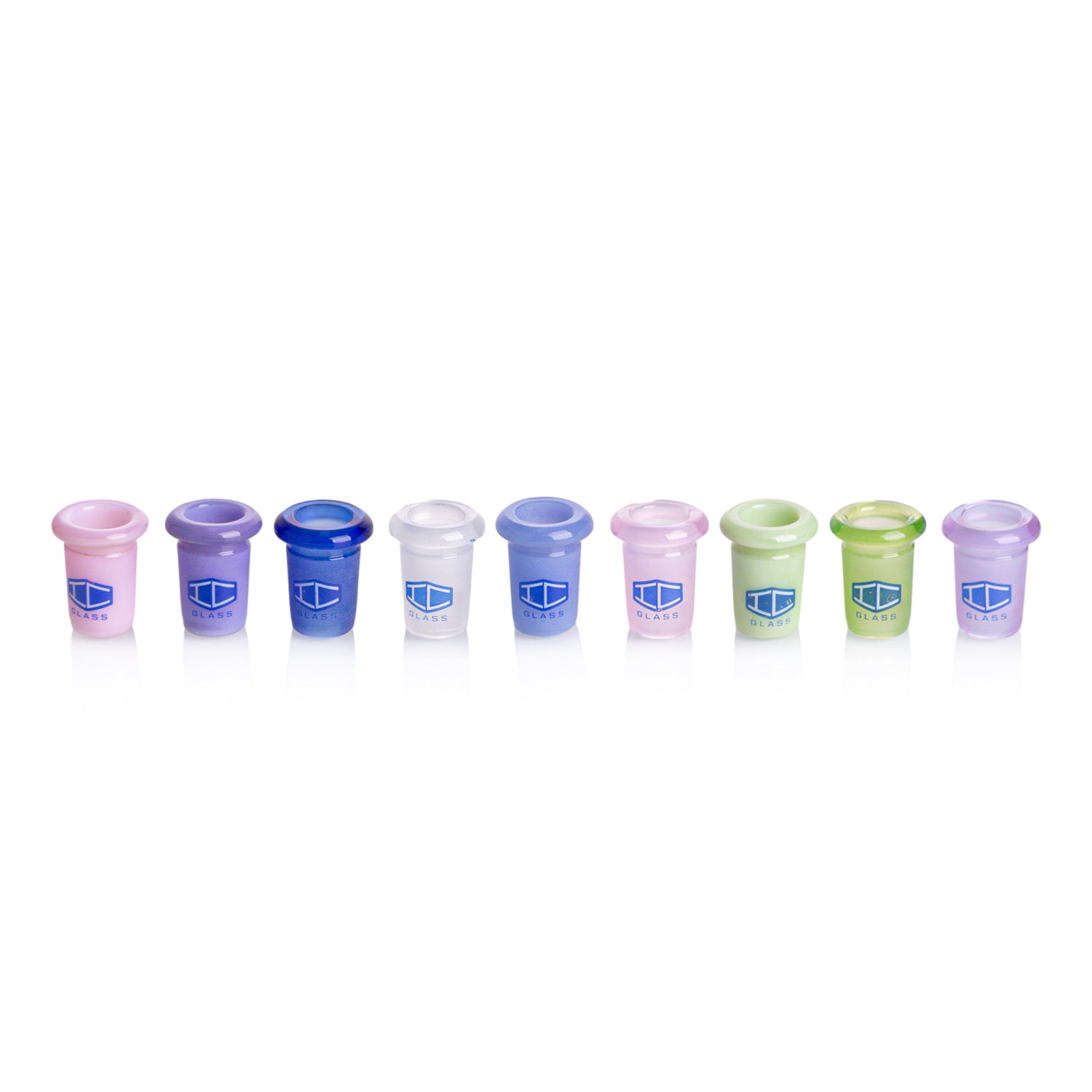 IC Glass Adapter – Glass Bong Accessories | Box of 9 in Assorted Colors Main image