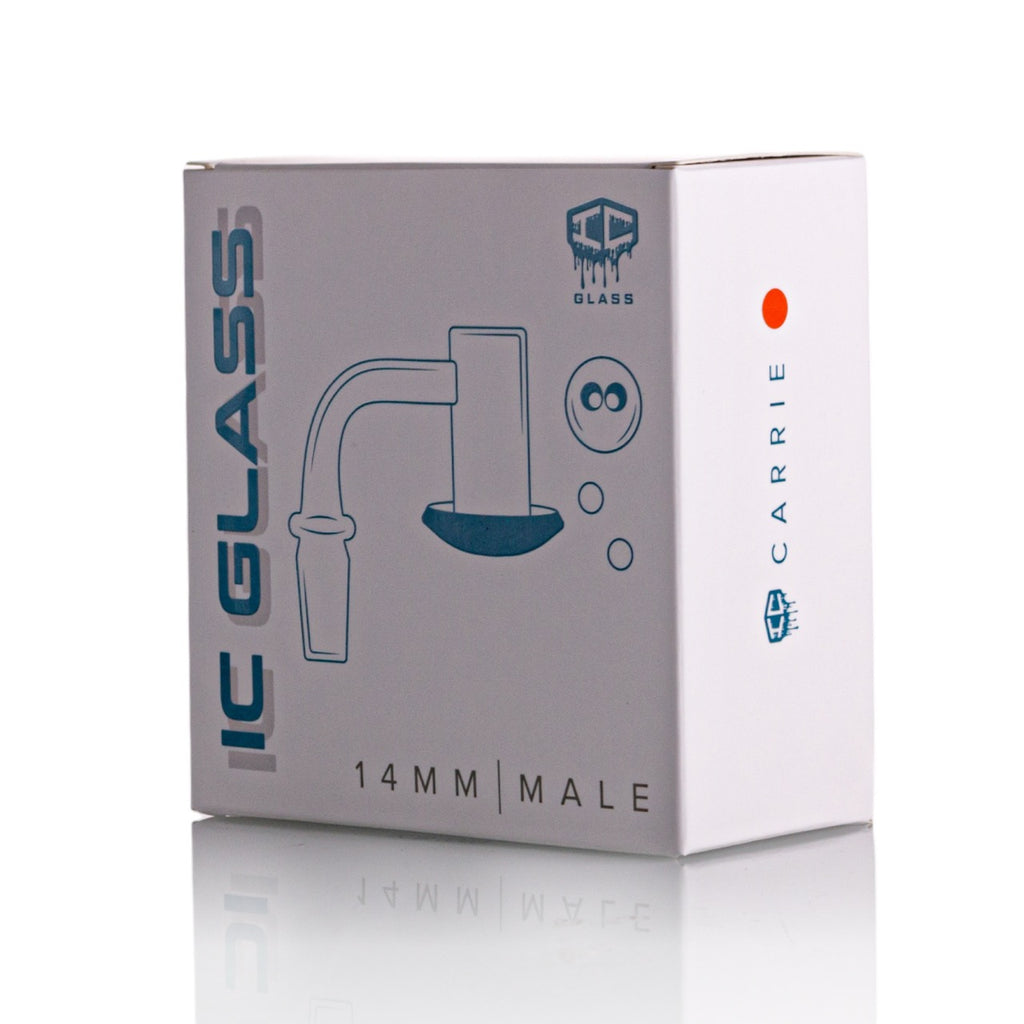 IC Glass - Carrie | 14mm 90D Quartz Banger | Includes Carb Cap, Terp Balls & Sticker | 5 Colors