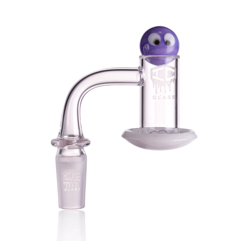 IC Glass - Carrie | 14mm 90D Quartz Banger | Includes Carb Cap, Terp Balls & Sticker | 5 Colors