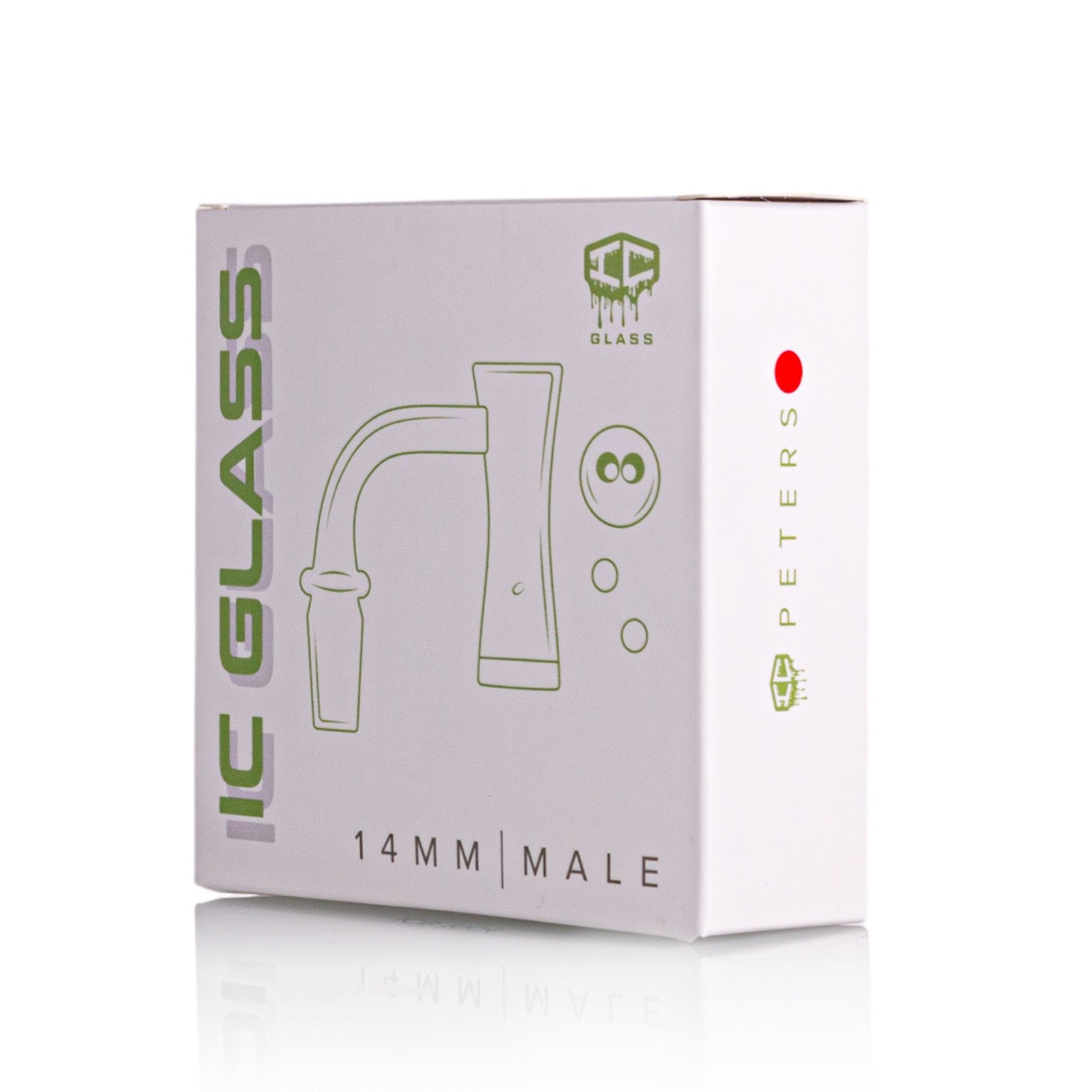 IC Glass - Peters | 14mm 90D Quartz Banger | Includes Carb Cap, Terp Balls & Sticker | 5 Colors