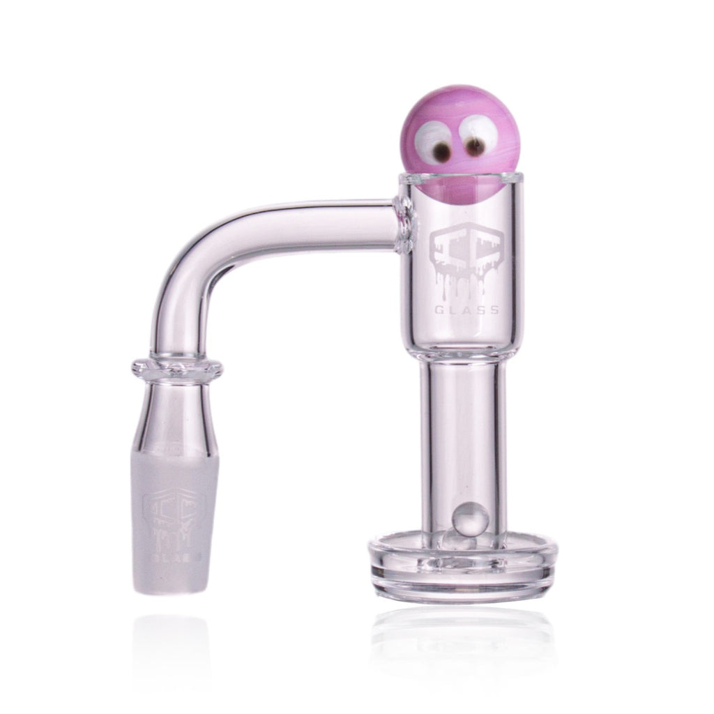IC Glass - Flett | 14mm 90D Quartz Banger | Includes Carb Cap, Terp Balls & Sticker | 5 Colors