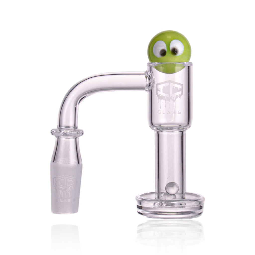 IC Glass - Flett | 14mm 90D Quartz Banger | Includes Carb Cap, Terp Balls & Sticker | 5 Colors