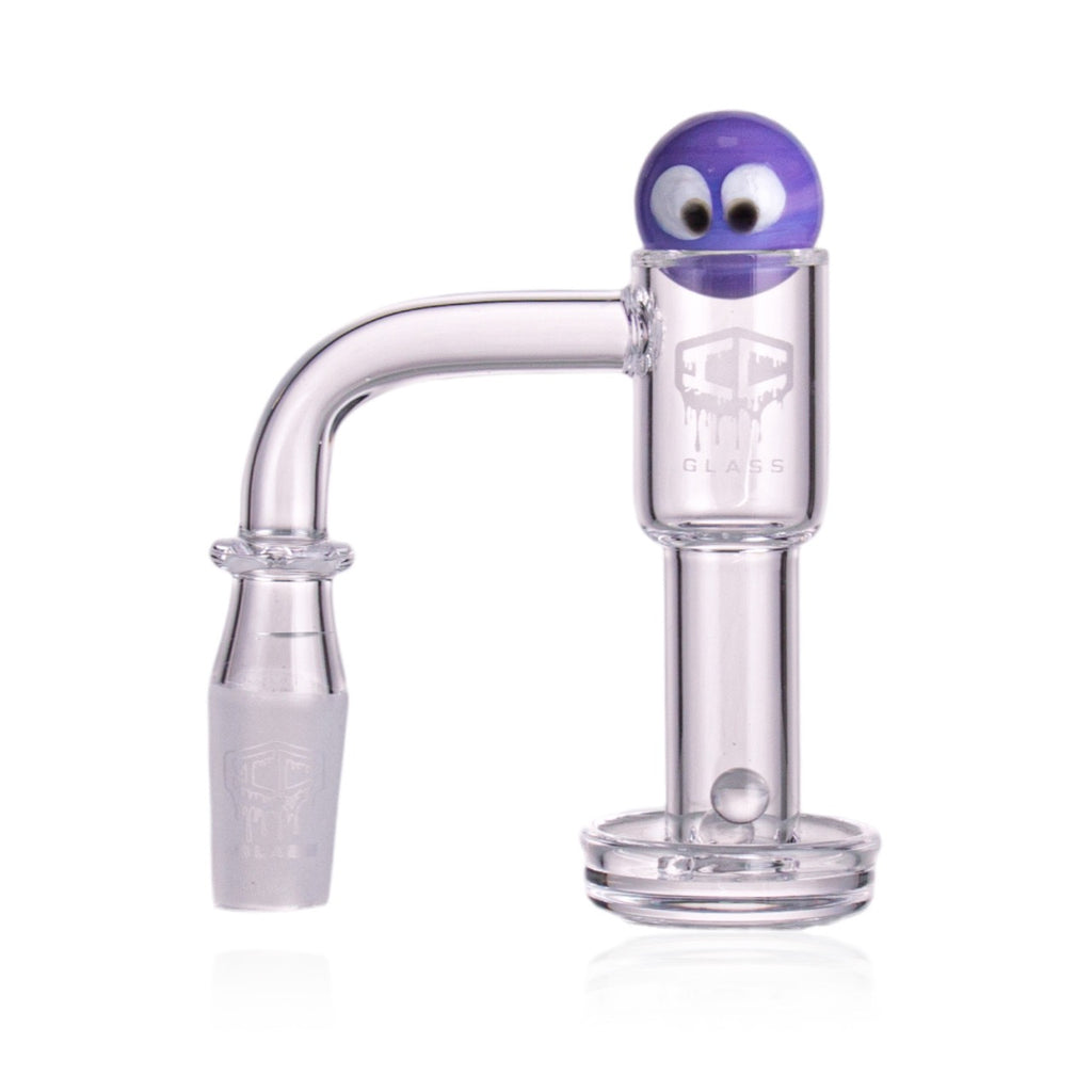 IC Glass - Flett | 14mm 90D Quartz Banger | Includes Carb Cap, Terp Balls & Sticker | 5 Colors