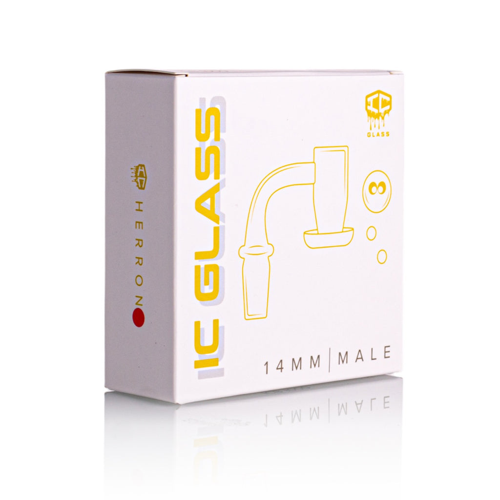 IC Glass - Herron | 14mm 90D Quartz Banger | Includes Carb Cap, Terp Balls & Sticker | 5 Colors