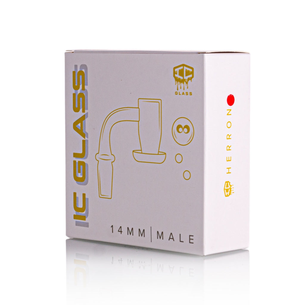 IC Glass - Herron | 14mm 90D Quartz Banger | Includes Carb Cap, Terp Balls & Sticker | 5 Colors