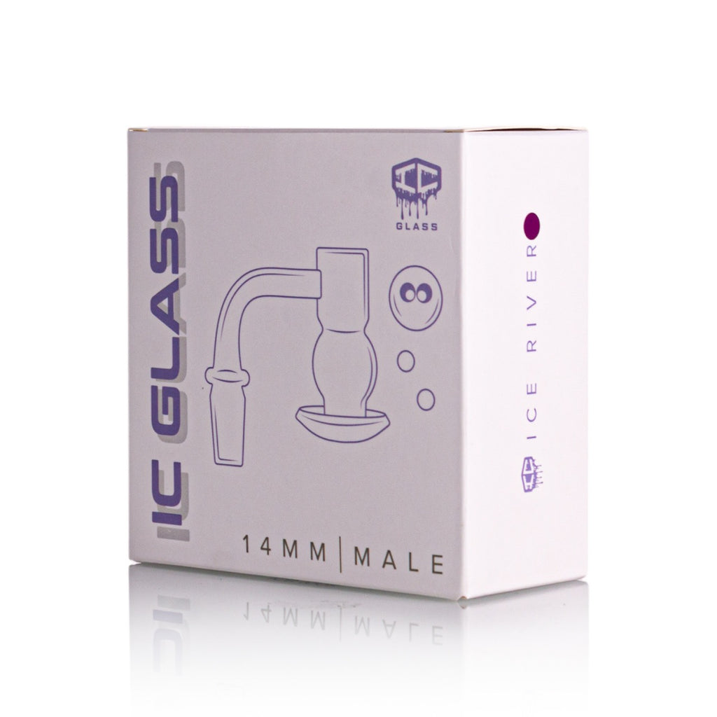 IC Glass - Ice River | 14mm 90D Quartz Banger | Includes Carb Cap, Terp Balls & Sticker | 5 Colors