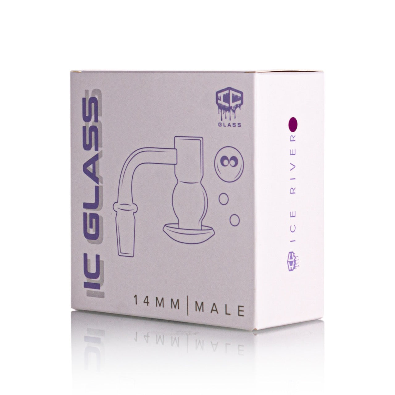 IC Glass - Ice River | 14mm 90D Quartz Banger | Includes Carb Cap, Terp Balls & Sticker | 5 Colors