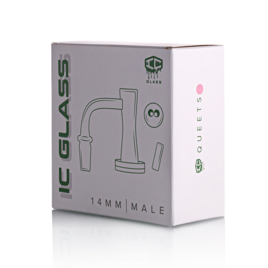 IC Glass - Queets | 14mm 90D Quartz Banger | Includes Carb Cap, Terp Balls & Sticker | 6 Colors