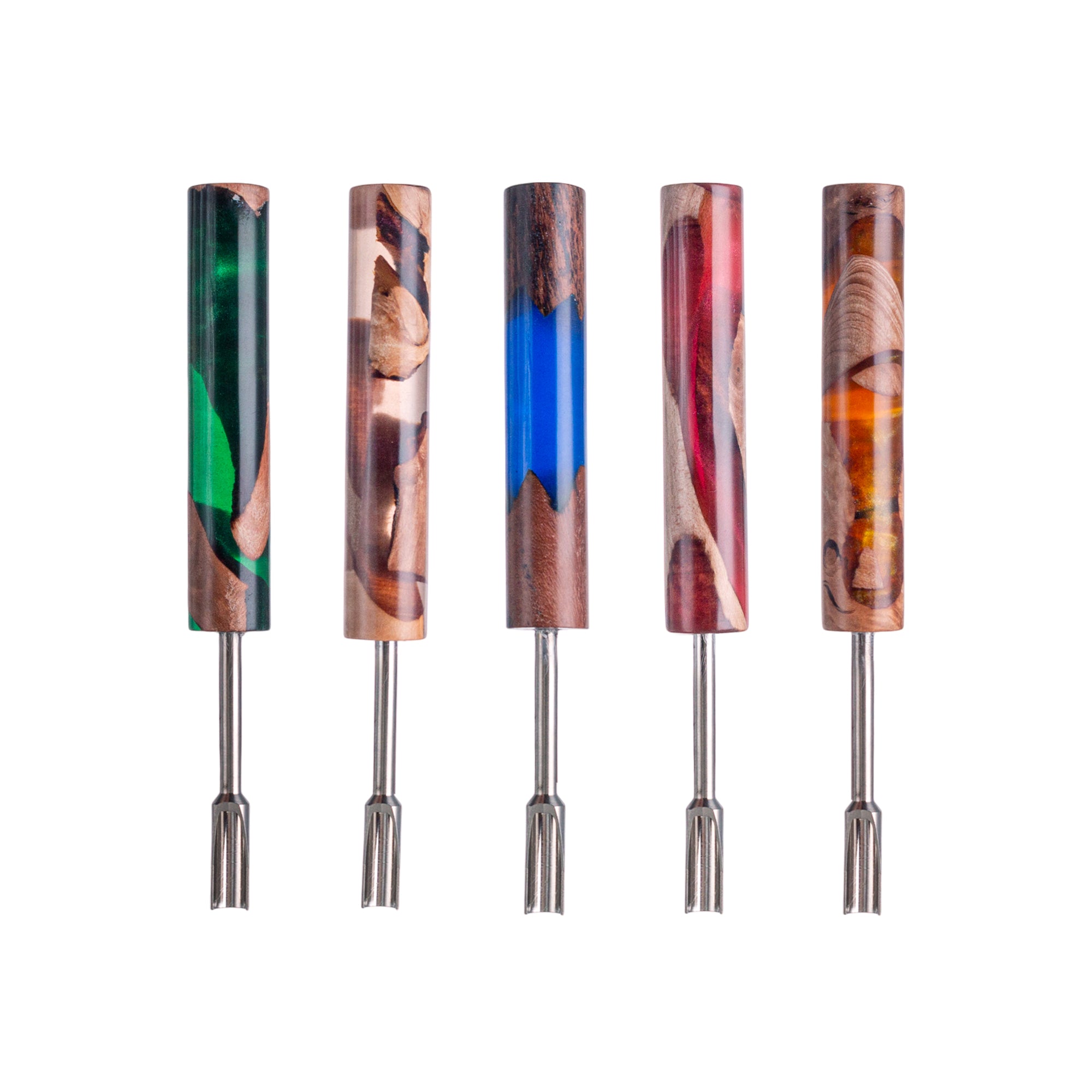 IC GLASS - Wood & Resin handle Dab Tool with Flat Tip | ICDT1102 Secondary image