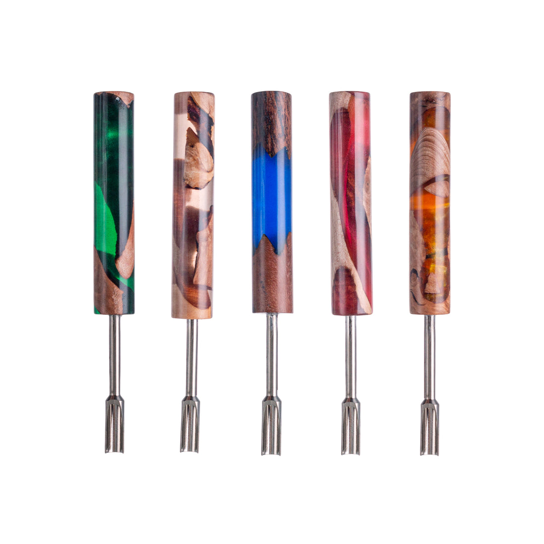IC GLASS - Wood & Resin handle Dab Tool with Flat Tip | ICDT1102
