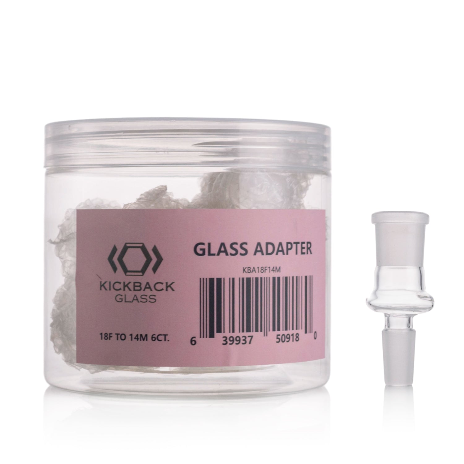 KICKBACK GLASS - Glass adapter 18MM Female  to 14MM Male | Premium Glass Connector