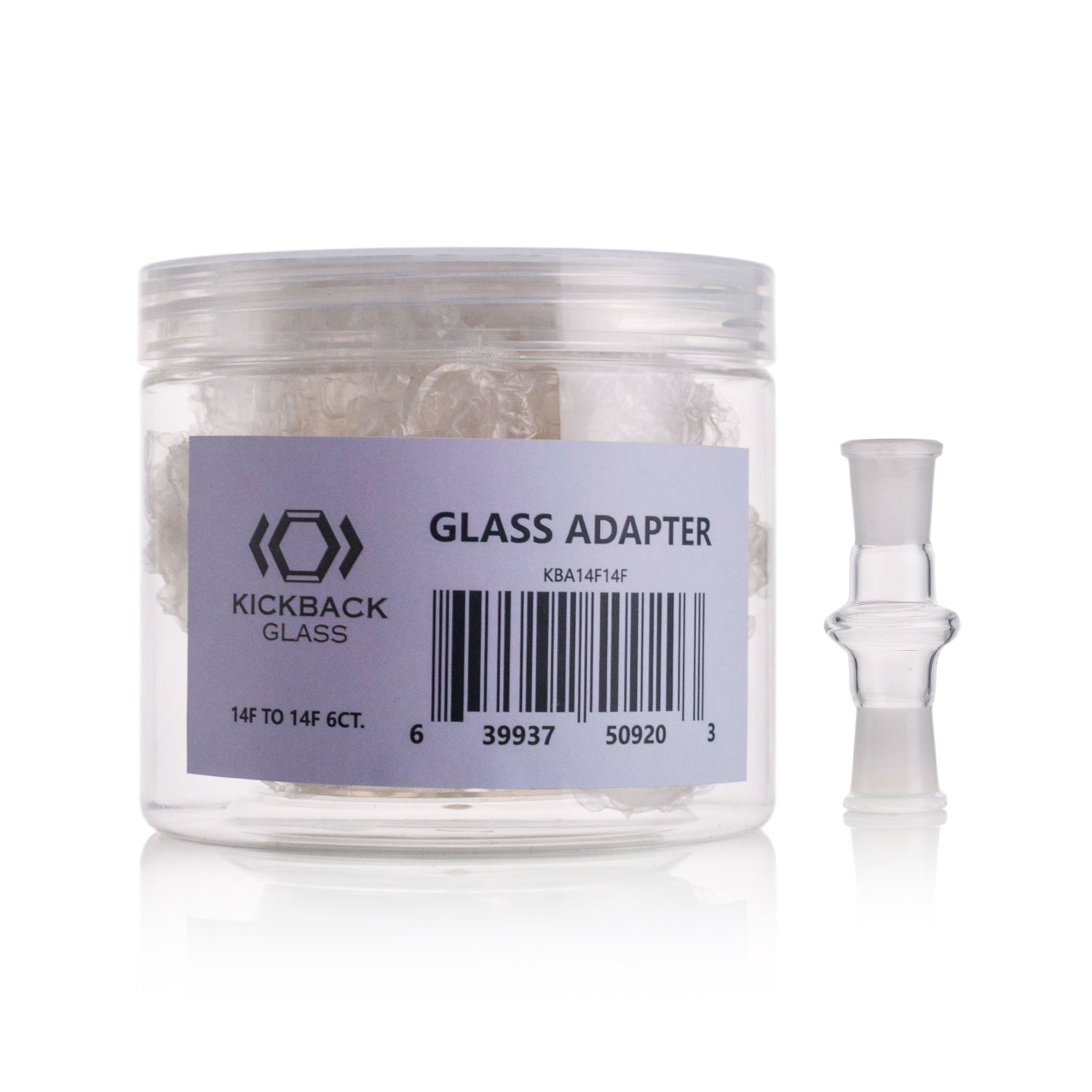 KICKBACK GLASS - Glass adapter 14MM Female to 14MM Female | Premium Glass Connector