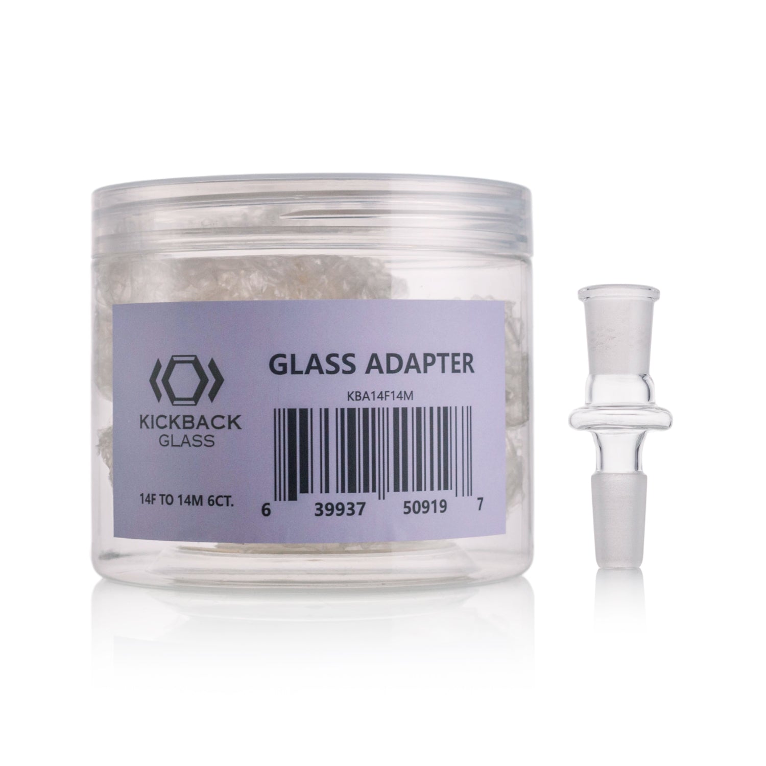 KICKBACK GLASS - Glass adapter 14MM Female to 14MM Male | Premium Glass Connector Main image