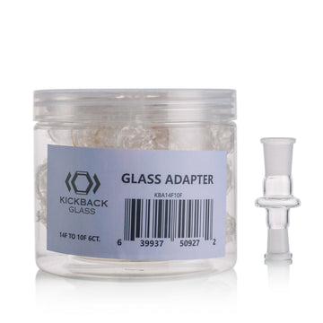 KICKBACK GLASS - Glass adapter 14MM Female to 10MM Female | Premium Glass Connector