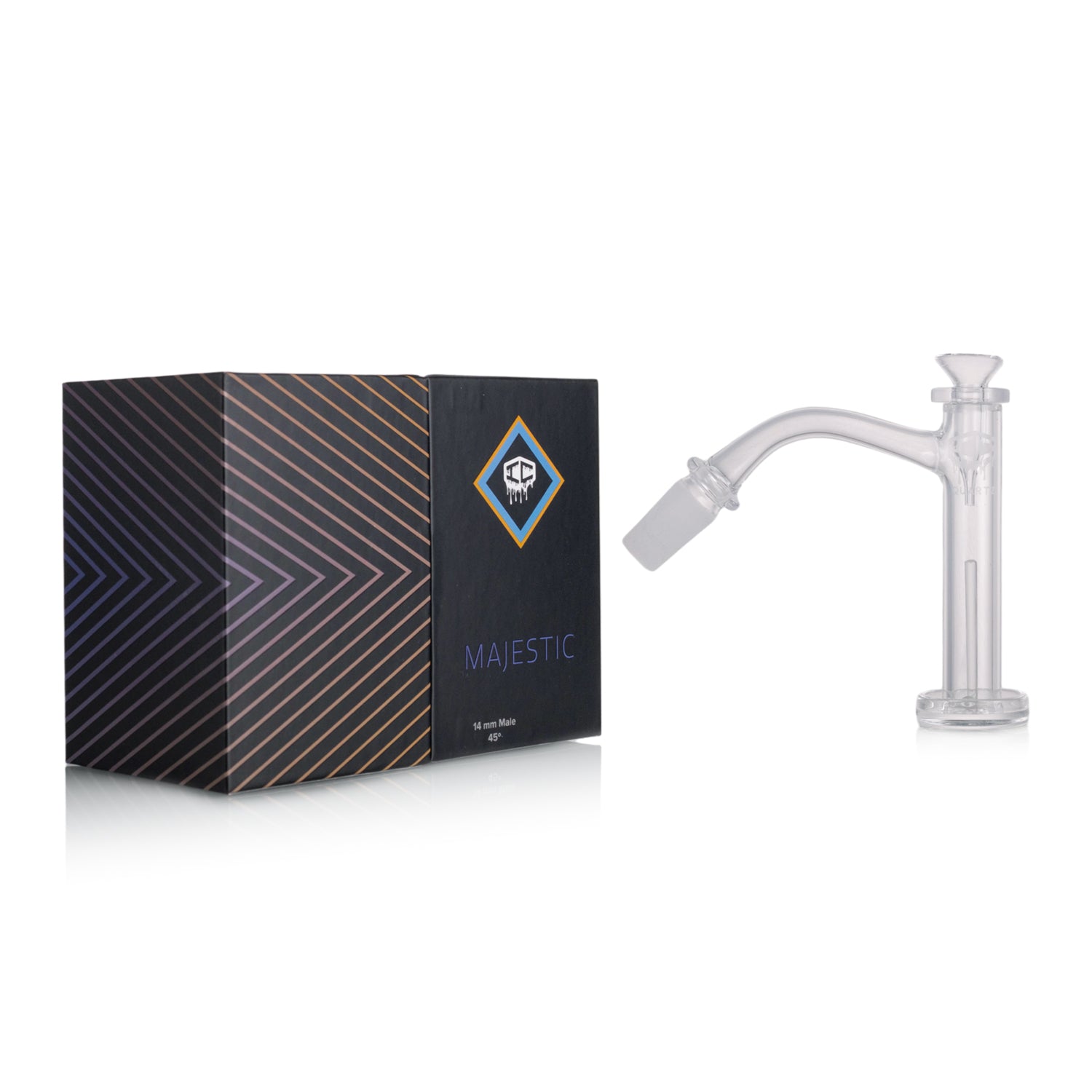 IC Quartz - Majestic | 14mm 45D Banger | Includes Carb Cap, Terp balls | 5 Colors