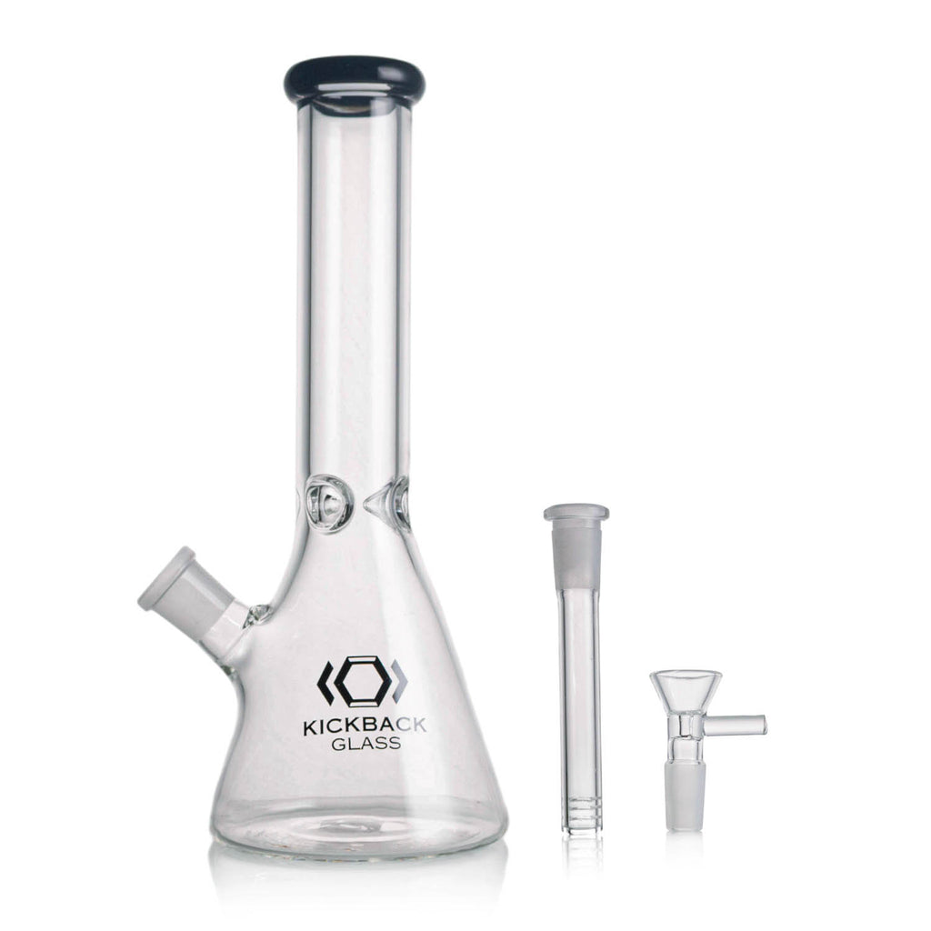 Kickback Glass 10'' Beaker Bong with Colored Lip – Wholesale Smoking Accessories|KB1042