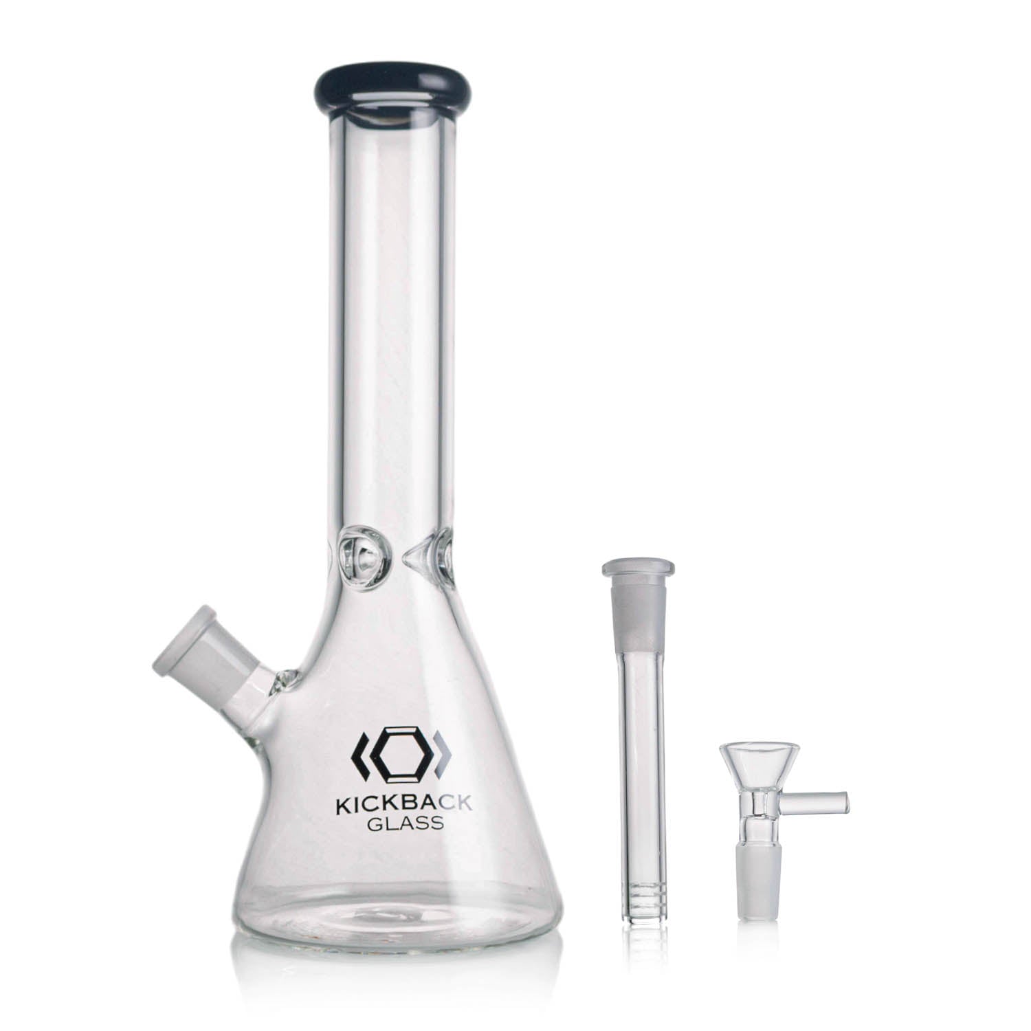 Kickback Glass 10'' Beaker Bong with Colored Lip – Wholesale Smoking Accessories|KB1042
