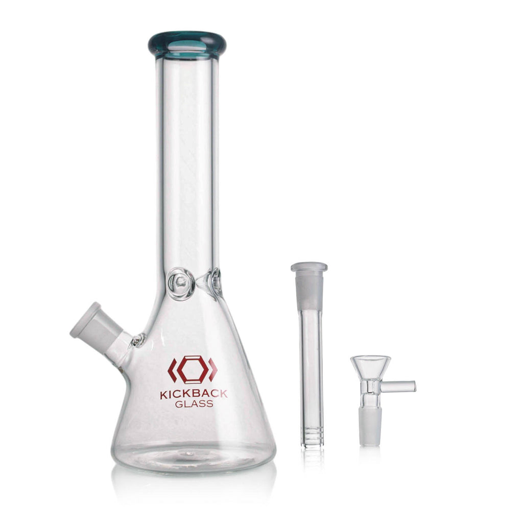 Kickback Glass 10'' Beaker Bong with Colored Lip – Wholesale Smoking Accessories|KB1042