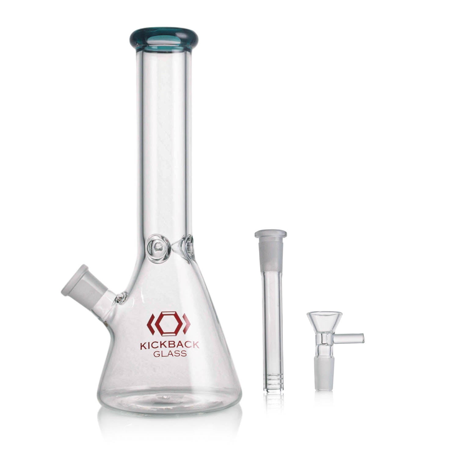 Kickback Glass 10'' Beaker Bong with Colored Lip – Wholesale Smoking Accessories|KB1042