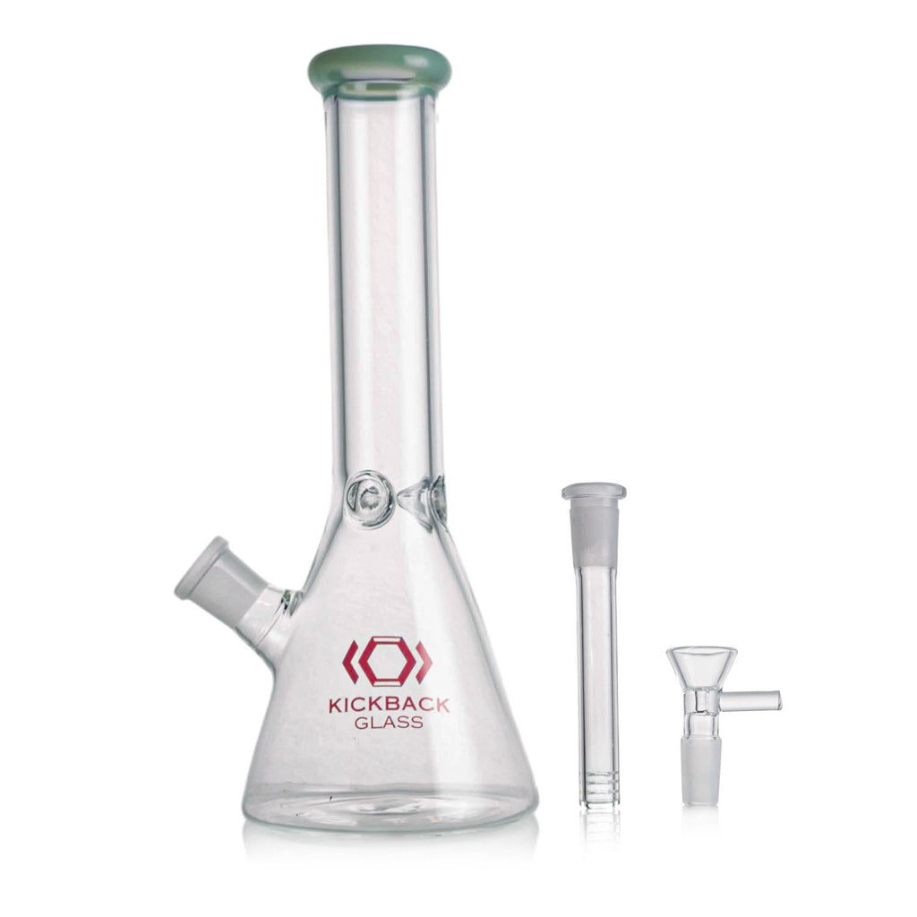 Kickback Glass 10'' Beaker Bong with Colored Lip – Wholesale Smoking Accessories|KB1042
