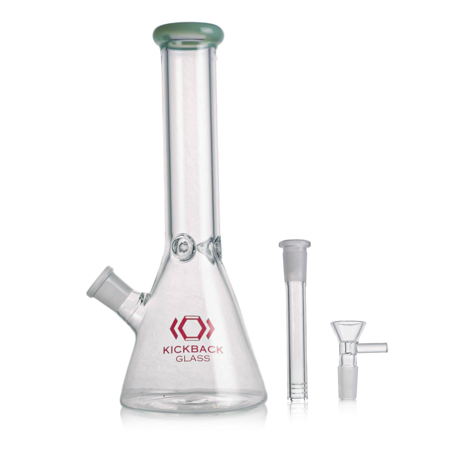 Kickback Glass 10'' Beaker Bong with Colored Lip – Wholesale Smoking Accessories|KB1042