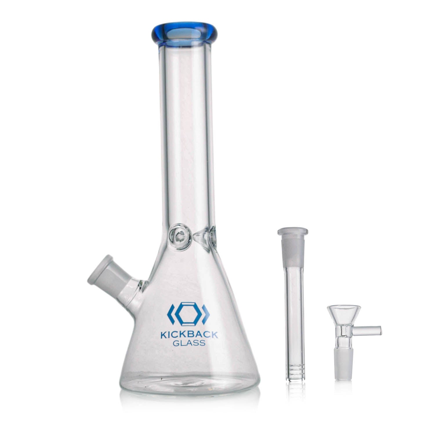 Kickback Glass 10'' Beaker Bong with Colored Lip – Wholesale Smoking Accessories|KB1042 Secondary image
