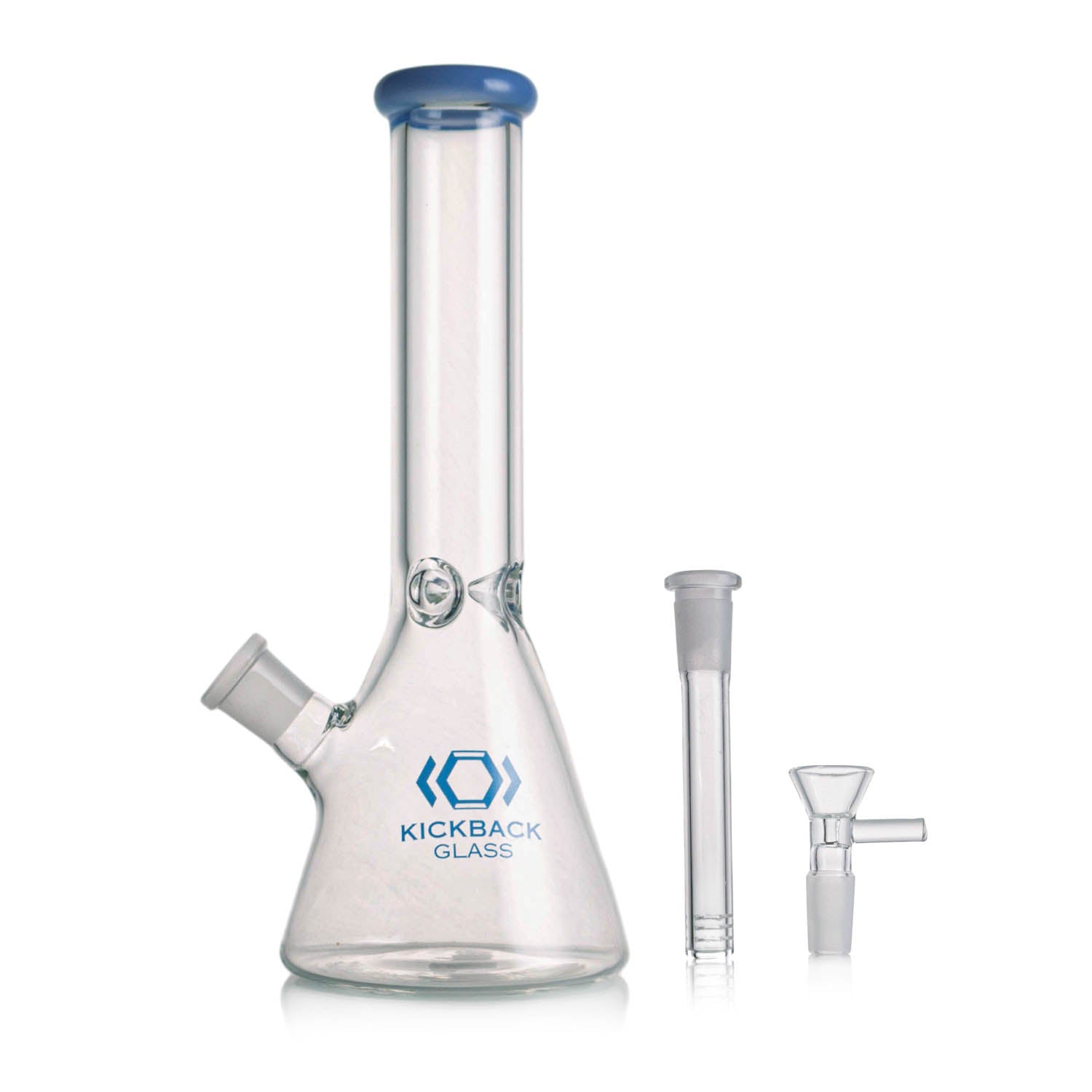 Kickback Glass 10'' Beaker Bong with Colored Lip – Wholesale Smoking Accessories|KB1042 Main image