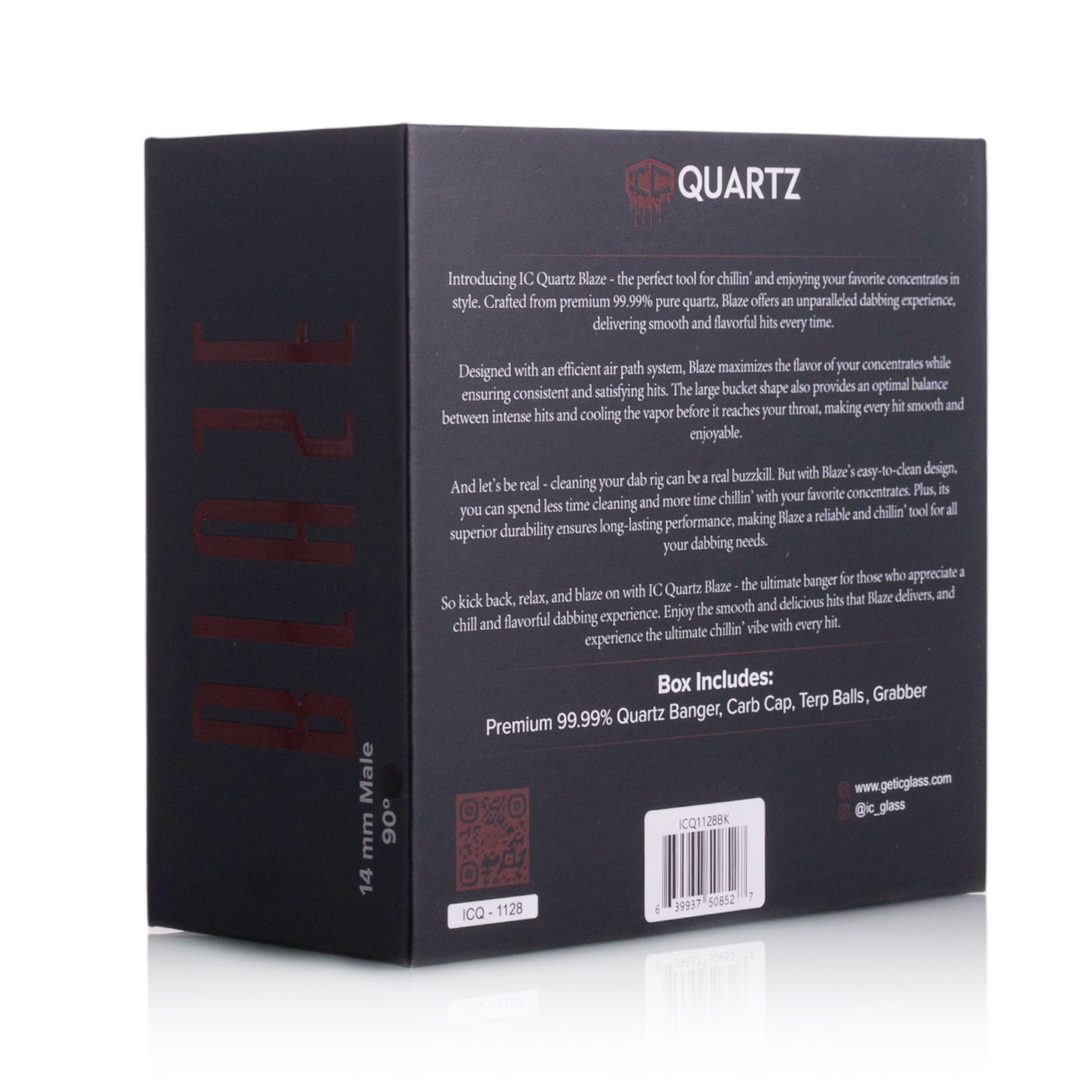 IC Quartz - Blaze 2nd Gen | 14mm 90D Banger | Includes Terp Ball Grabber | 5 Colors