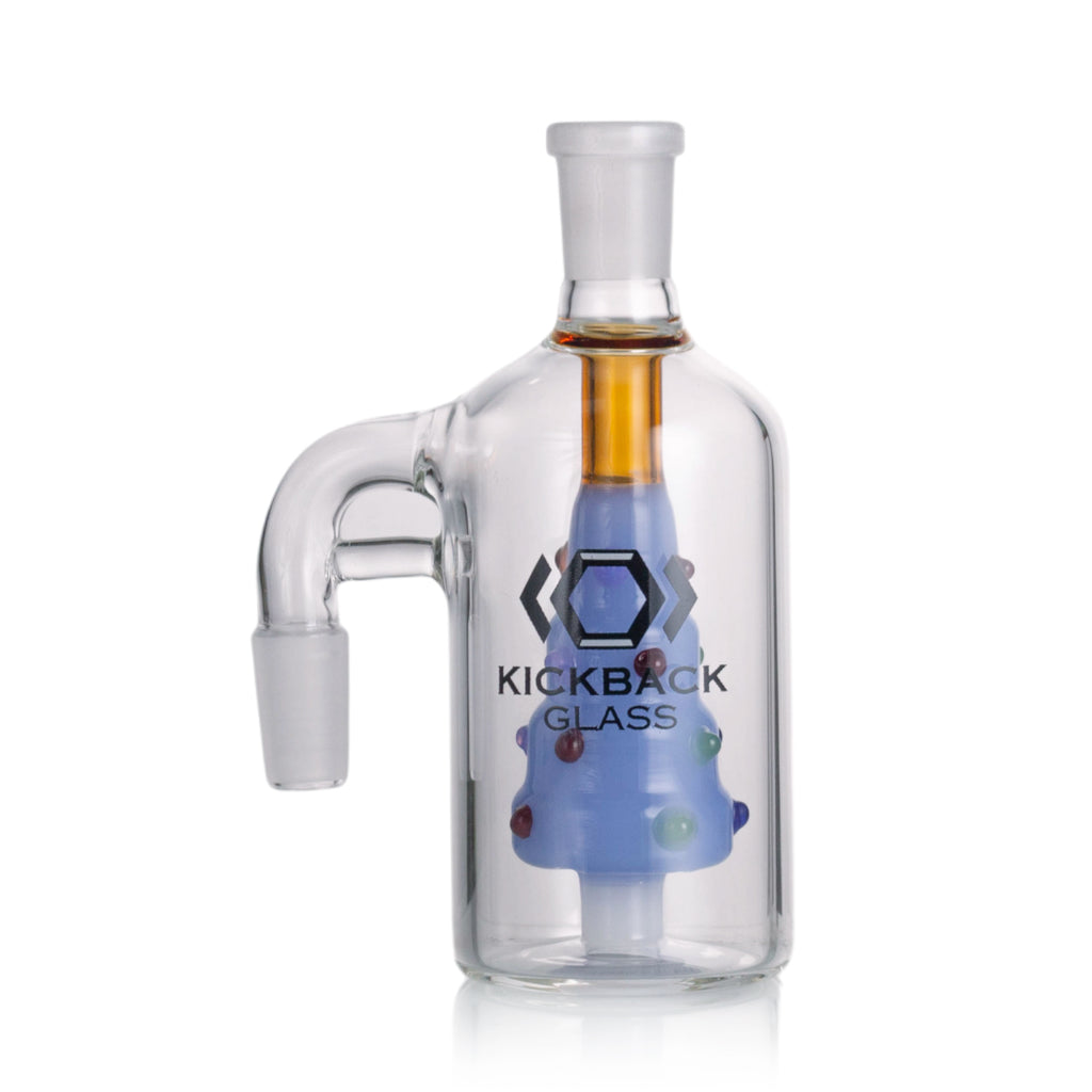 Wholesale Kickback Glass 14mm 90D Ash Catcher | Xmas Tree Perc Design