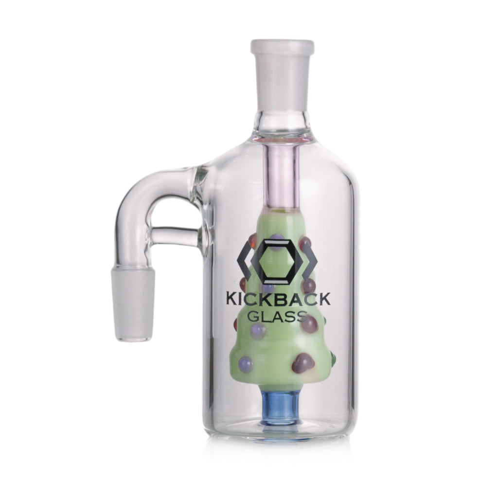 Wholesale Kickback Glass 14mm 90D Ash Catcher | Xmas Tree Perc Design