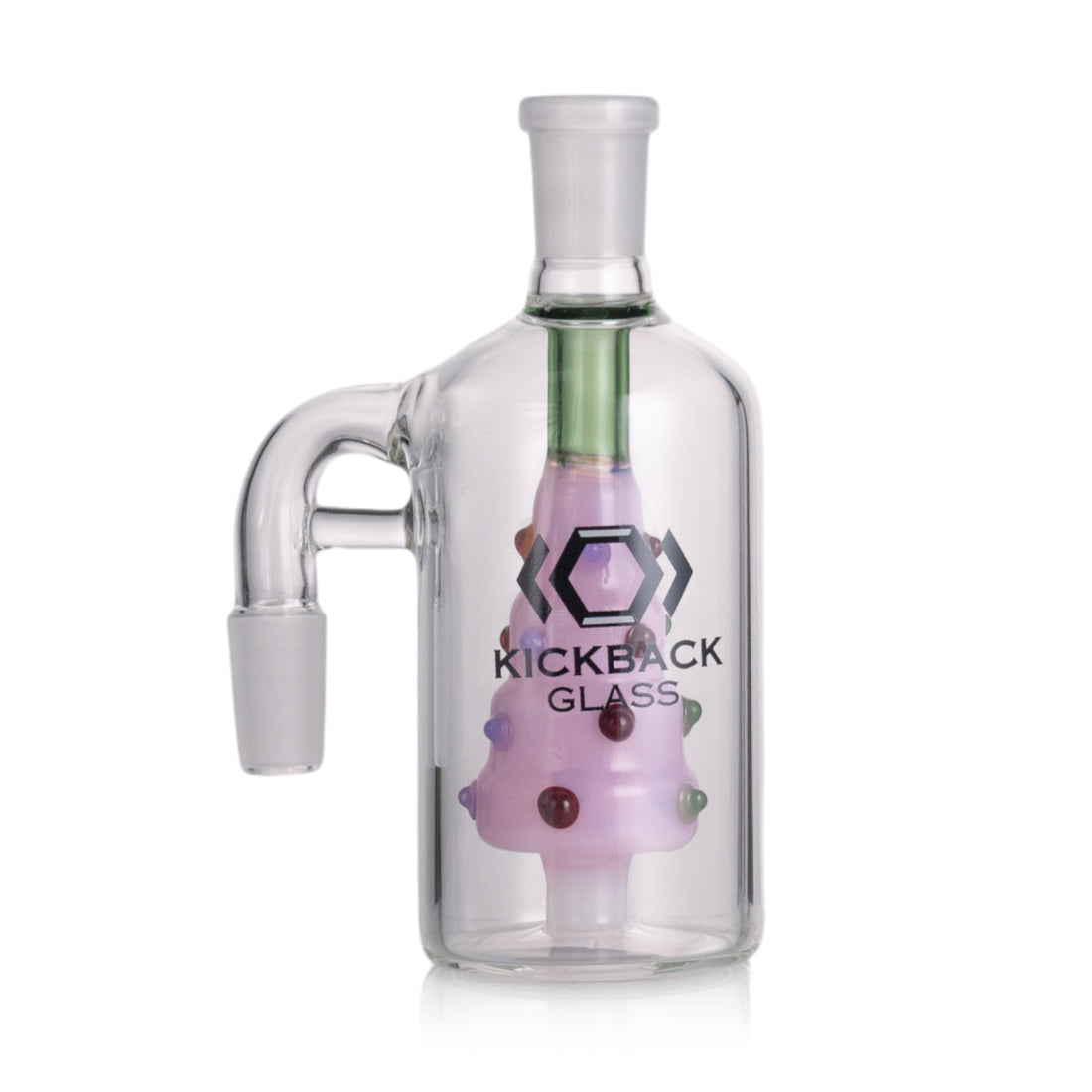 Kickback Glass 14mm 90-Degree Ash Catcher with Xmas Tree Perc - Wholesale