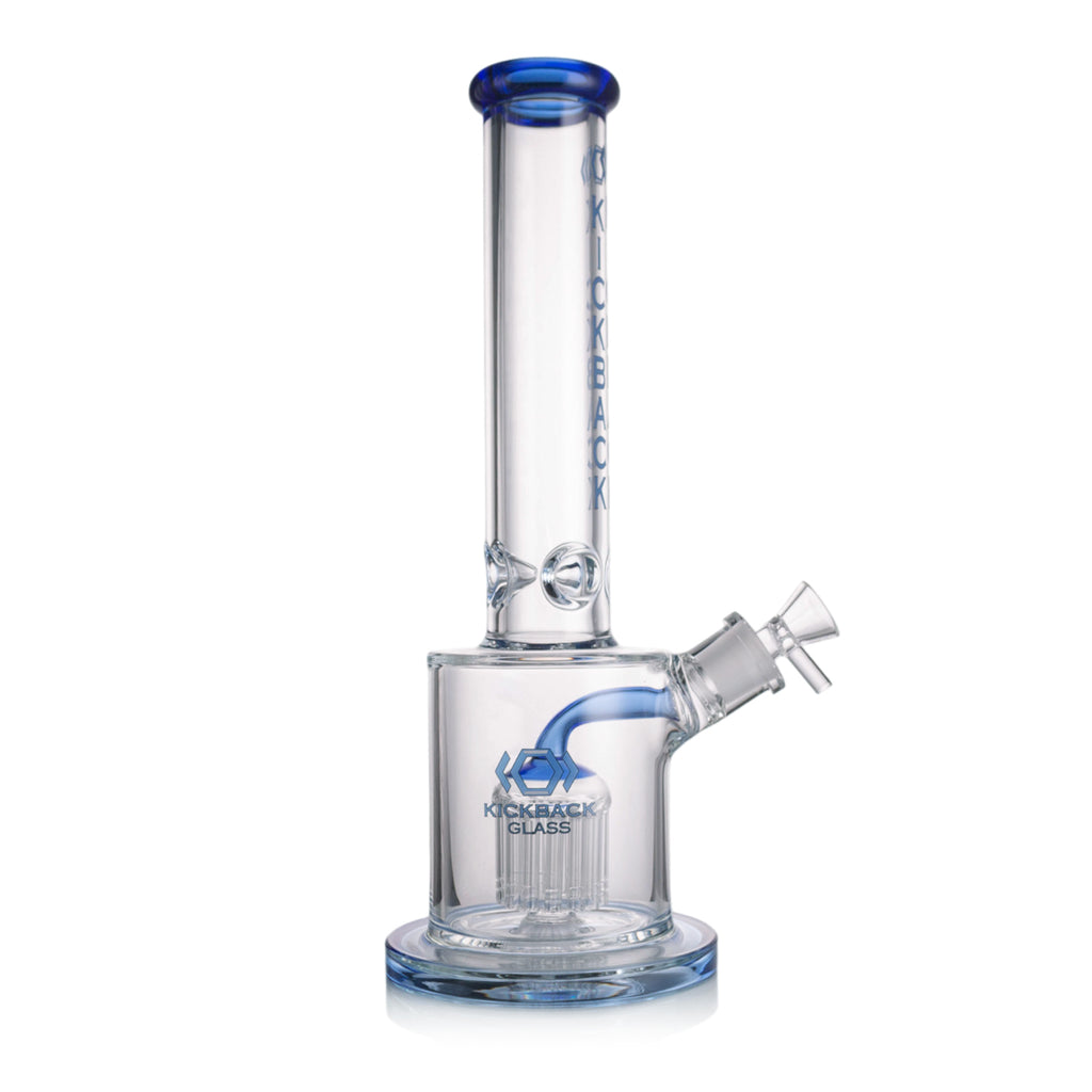 Wholesale Kickback Glass 15" Straight Tube Bong – Tree Arm Perc & 18MM Bowl
