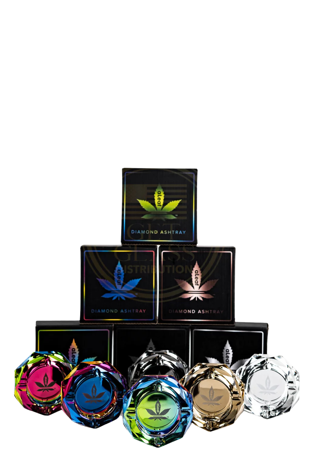 ALEAF Diamond Shaped Glass Ashtray | Stylish & Durable Main image