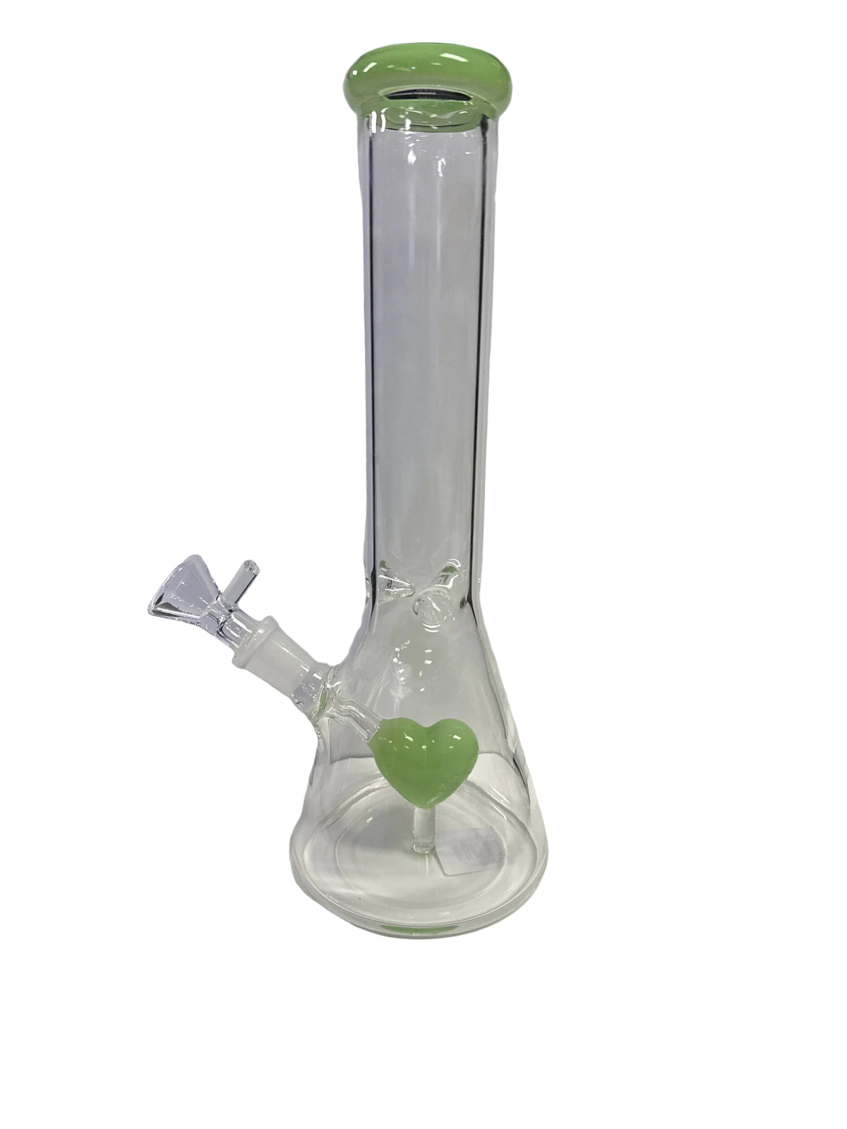 Beaker with heart perc and attached downstem | WP5318