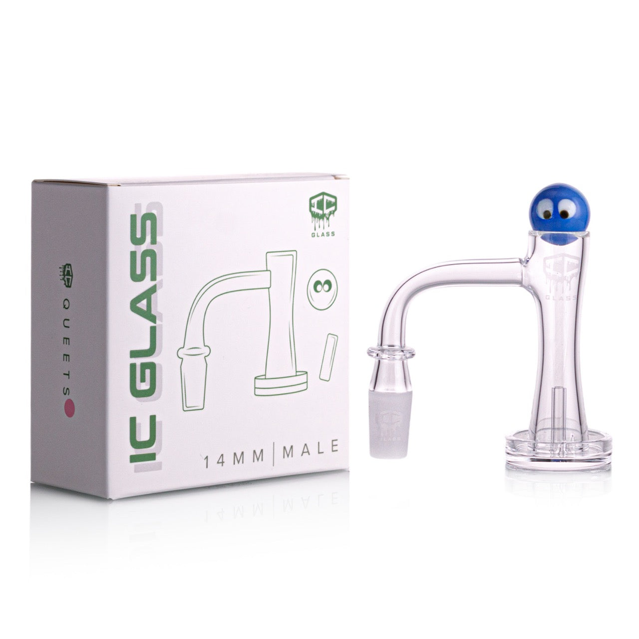 IC Glass - Queets | 14mm 90D Quartz Banger | Includes Carb Cap, Terp Balls & Sticker | 6 Colors