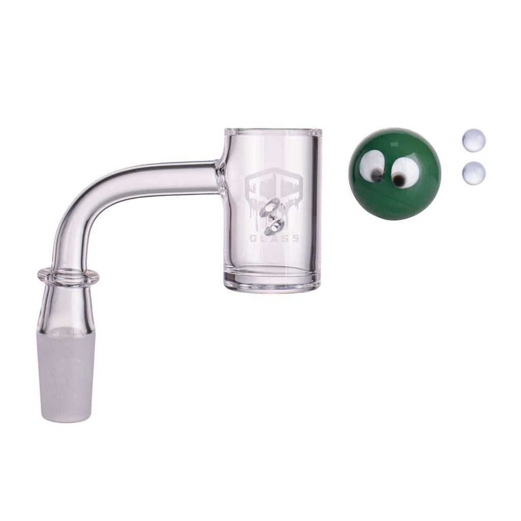 IC Glass - Hanging | 14mm 90D Quartz Banger | Includes Carb Cap, Terp Balls & Sticker | 5 Colors