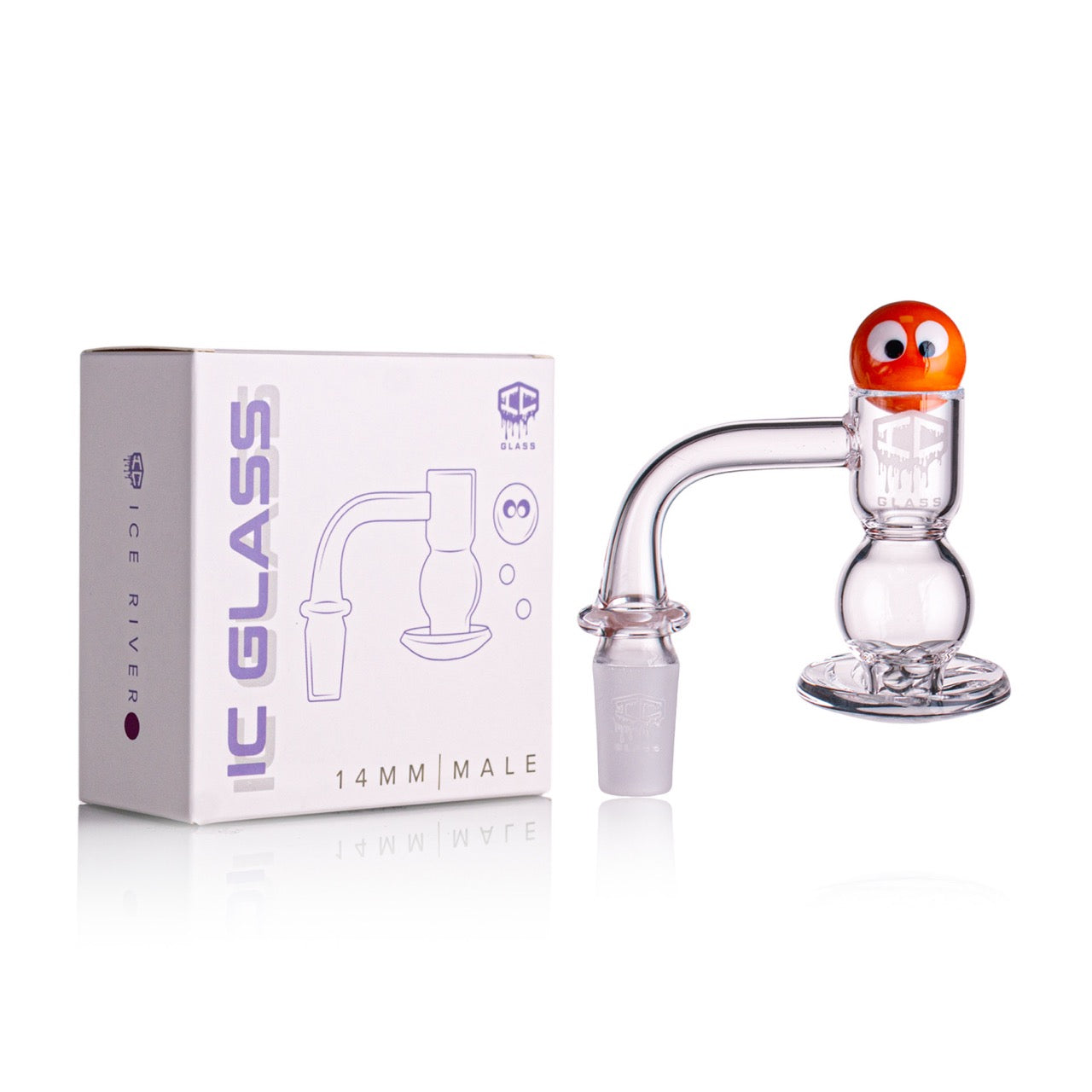 IC Glass - Ice River | 14mm 90D Quartz Banger | Includes Carb Cap, Terp Balls & Sticker | 5 Colors