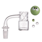 IC Glass - Grinnell | 14mm 90D Quartz Banger | Includes Terp Ball Grabber & Carb Cap | 5 Colors