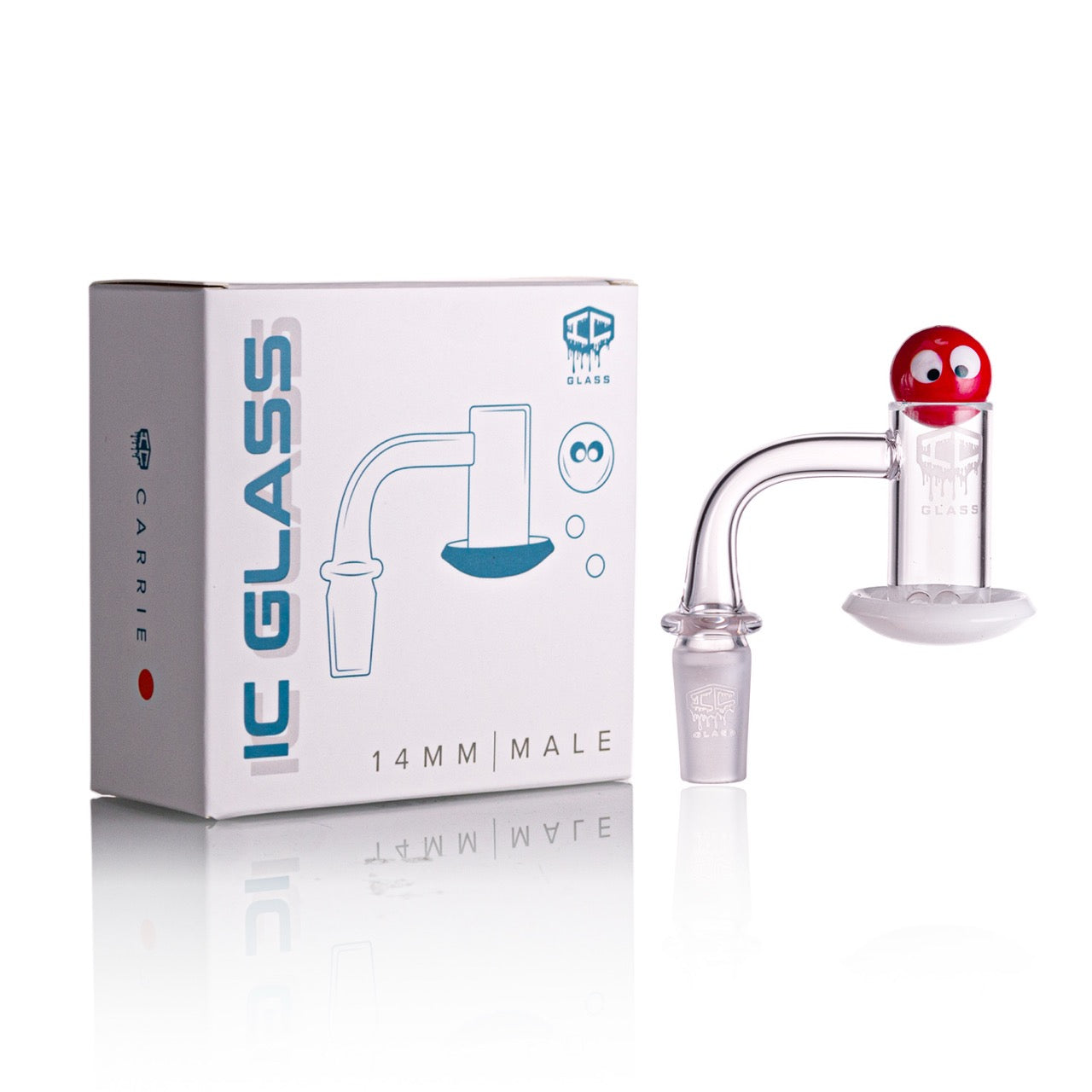 IC Glass - Carrie | 14mm 90D Quartz Banger | Includes Carb Cap, Terp Balls & Sticker | 5 Colors