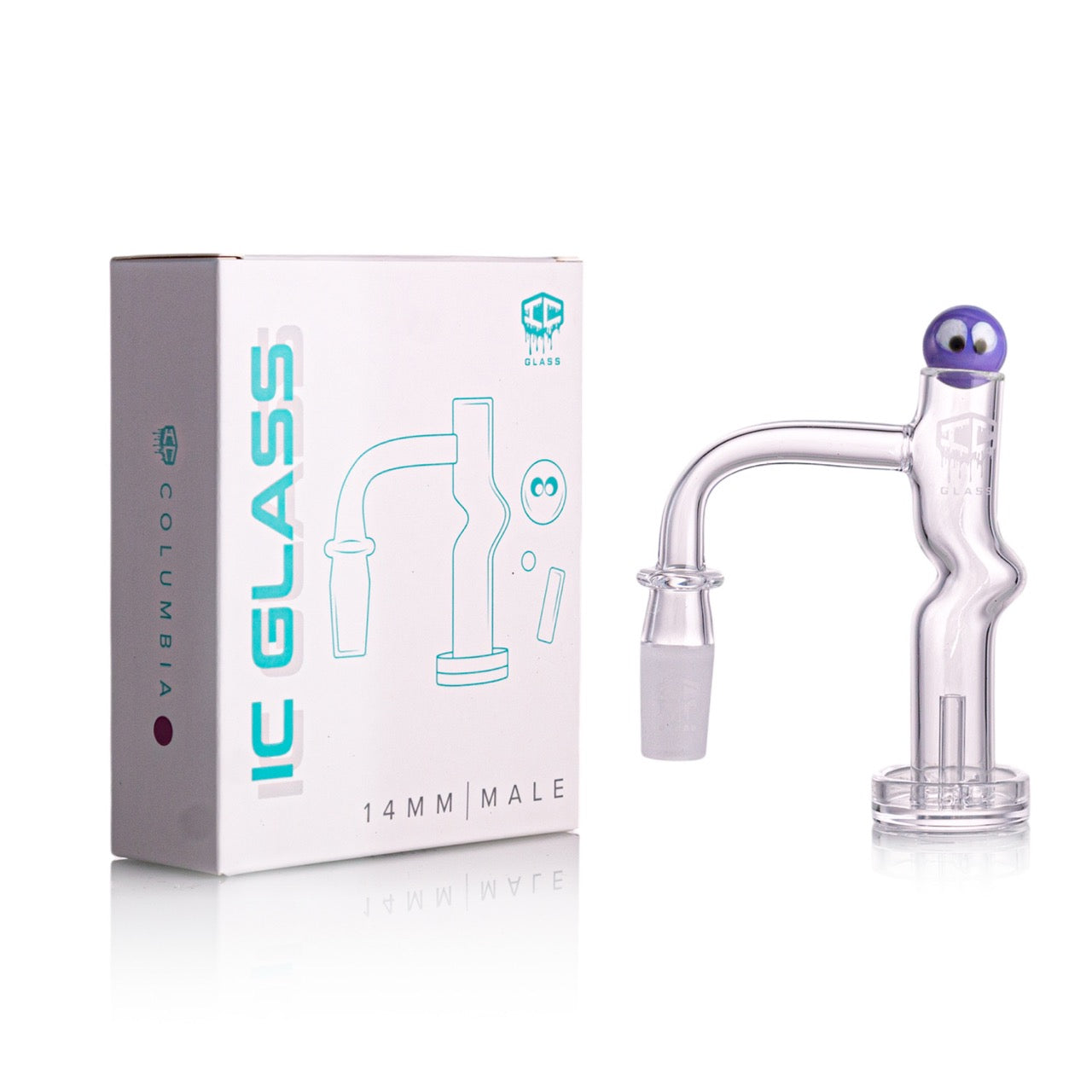 IC Glass - Columbia | 14mm 90D Quartz Banger | Includes Carb Cap, Terp Balls & Sticker | 5 Colors