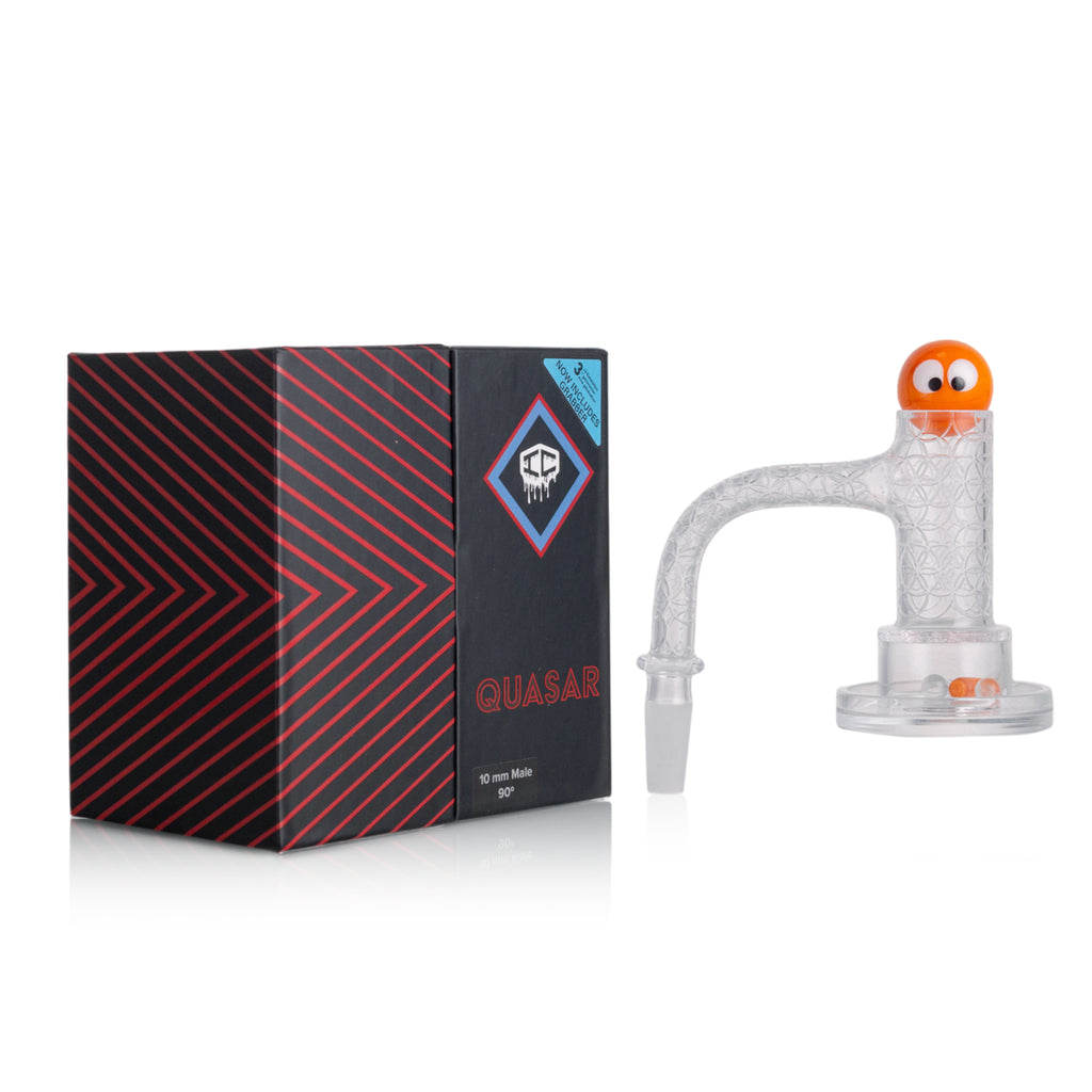 IC Quartz - Quasar 3rd Gen | 10mm 90° Banger | Includes Carb Cap, Terp balls | 5 Colors