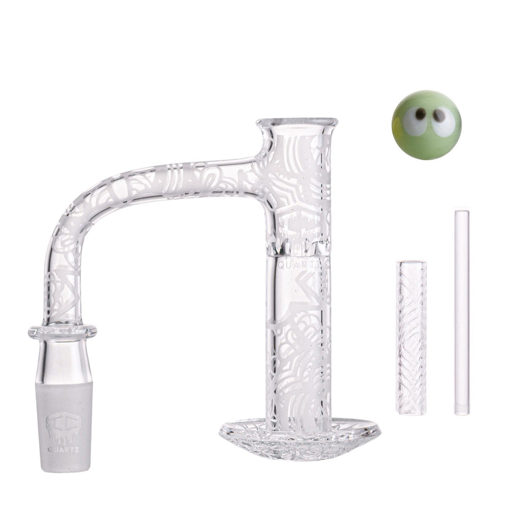IC Quartz - Mirage | 14mm 90D Fully frosted Banger | Includes Carb Cap, Terp balls | 5 Colors