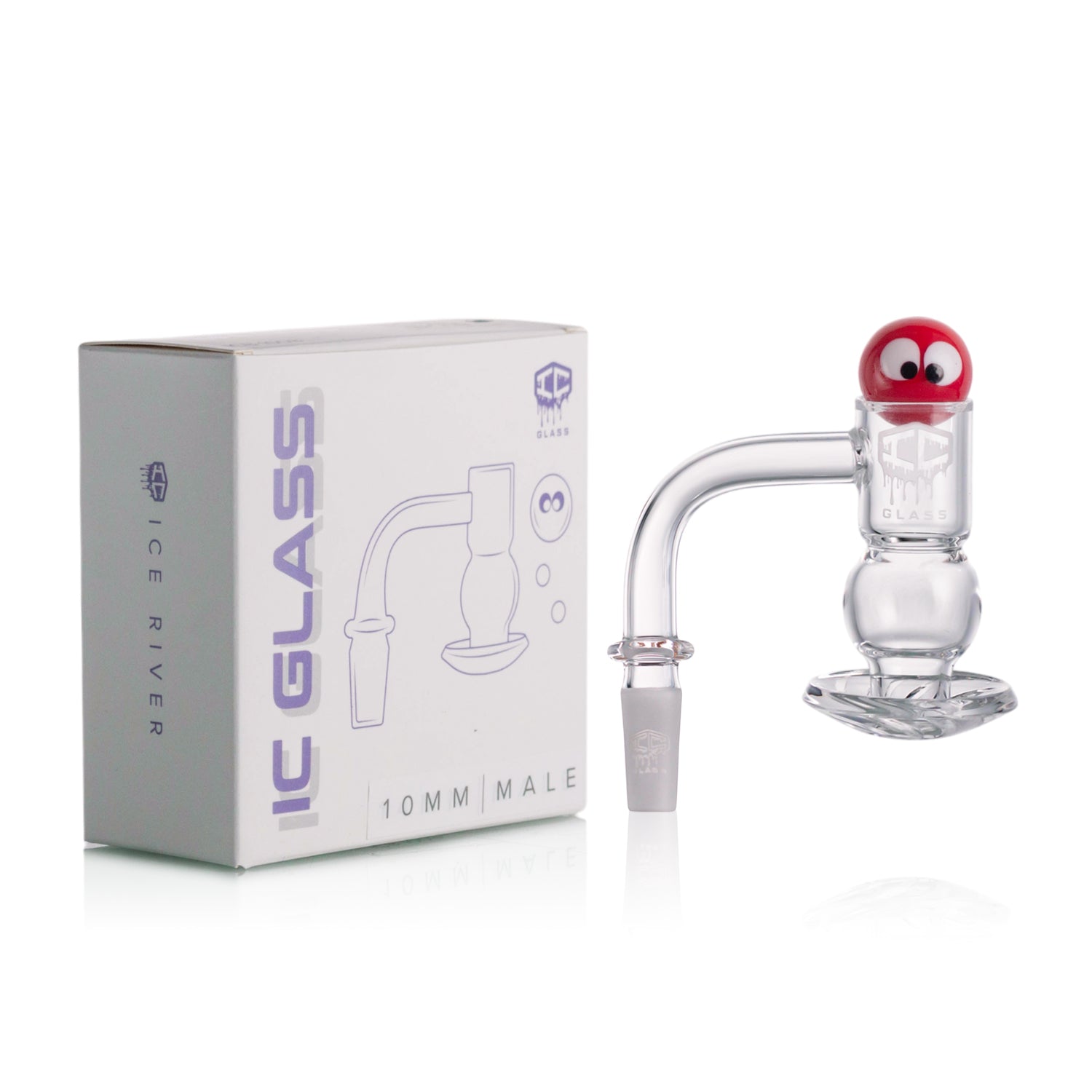 IC Glass - Ice River | 10mm 90D Quartz Banger | Includes Carb Cap, Terp Balls & Sticker | 5 Colors Main image