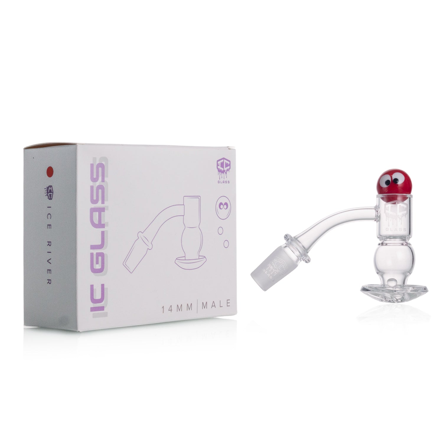 IC Glass - Ice River | 14mm 45D Quartz Banger | Includes Carb Cap, Terp Balls & Sticker | 5 colors Secondary image