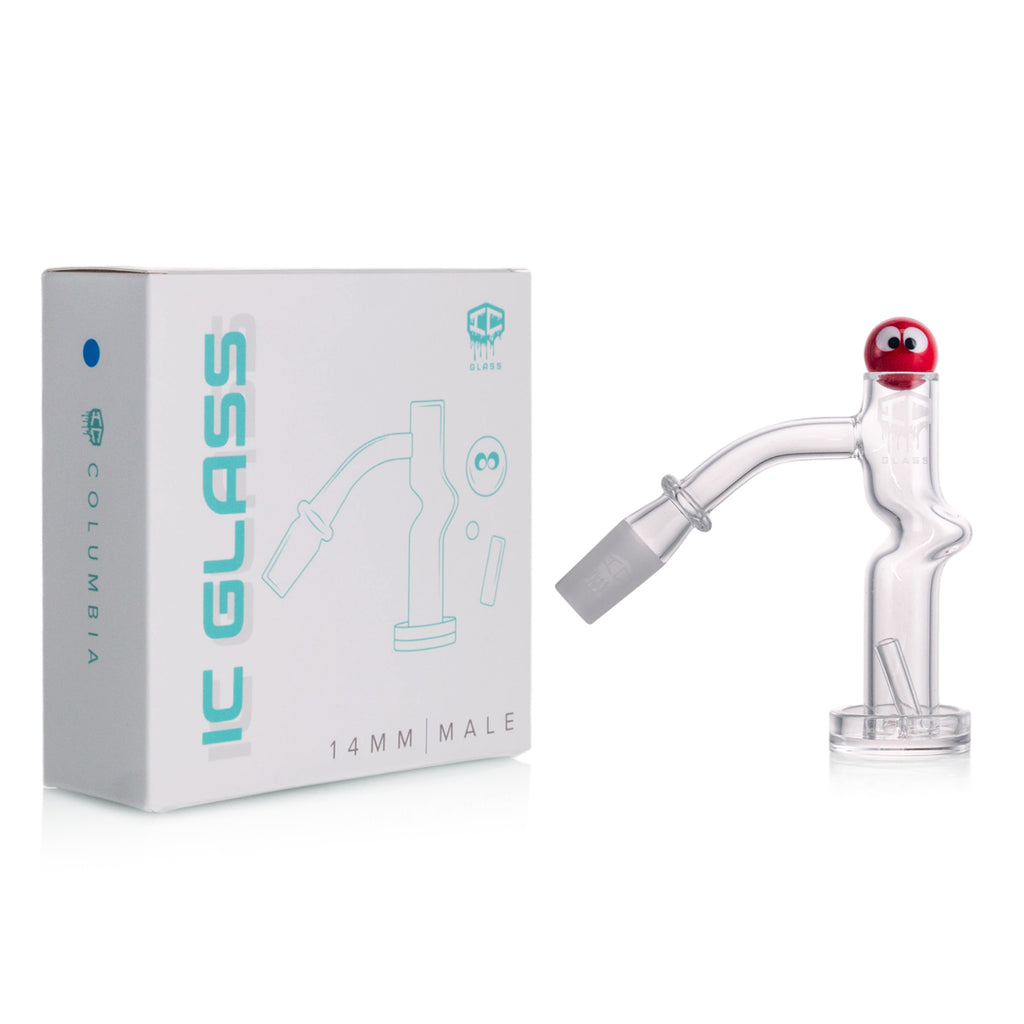 IC Glass - Columbia  | 14mm 45° Quartz Banger | Includes Carb Cap, Terp Balls & Sticker | 5 Colors